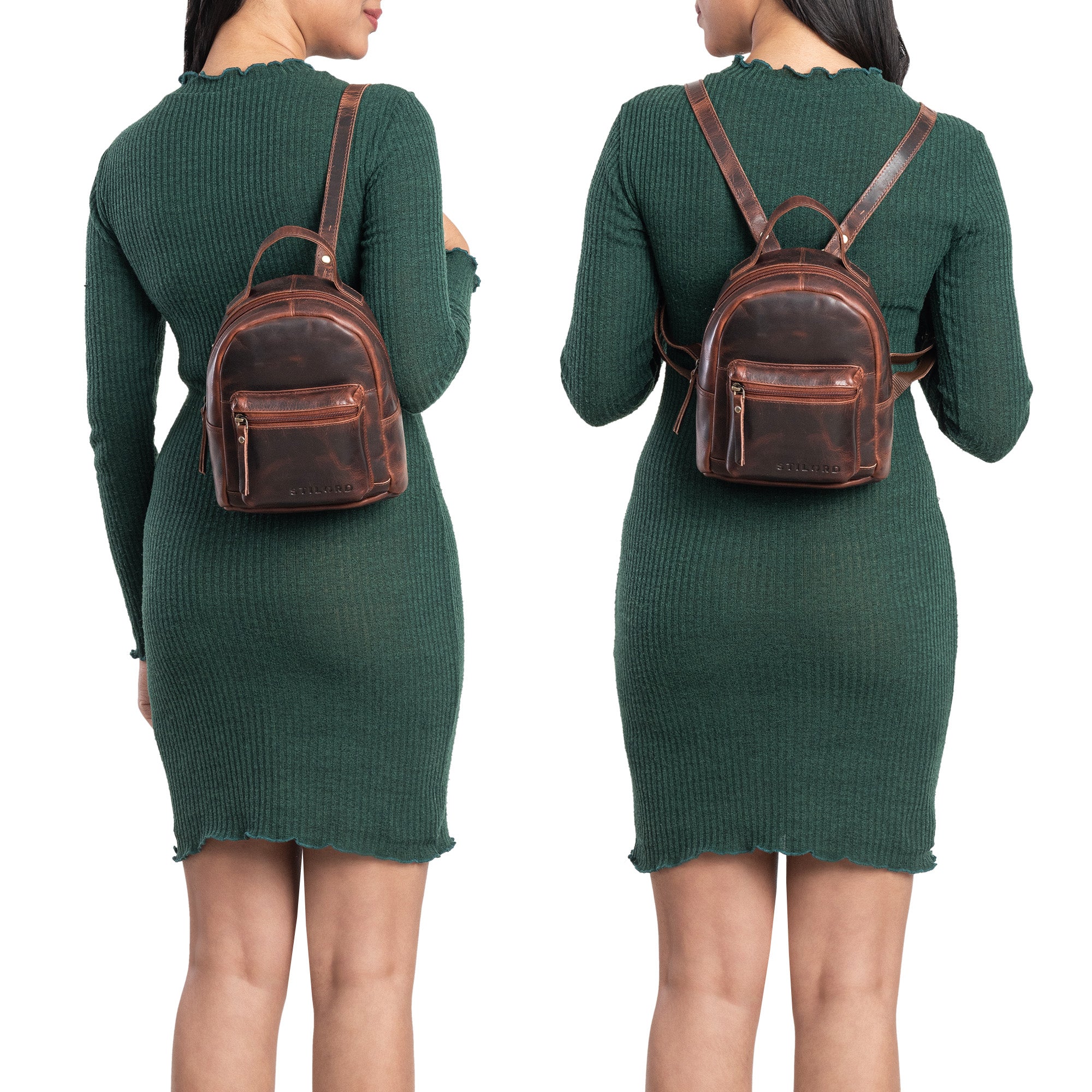 Rucksack Echtleder Cognac