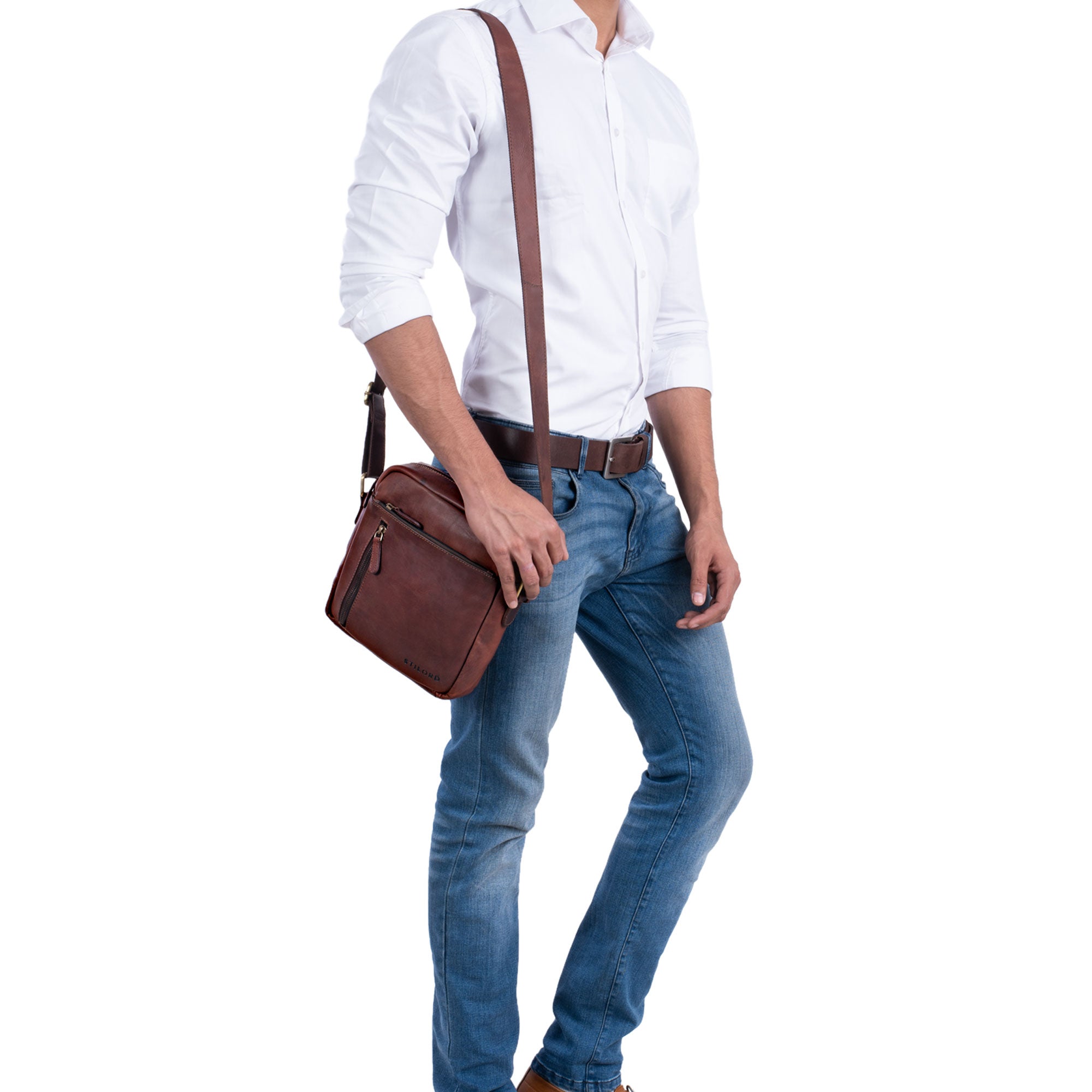 Vintage Schultertasche Leder klein