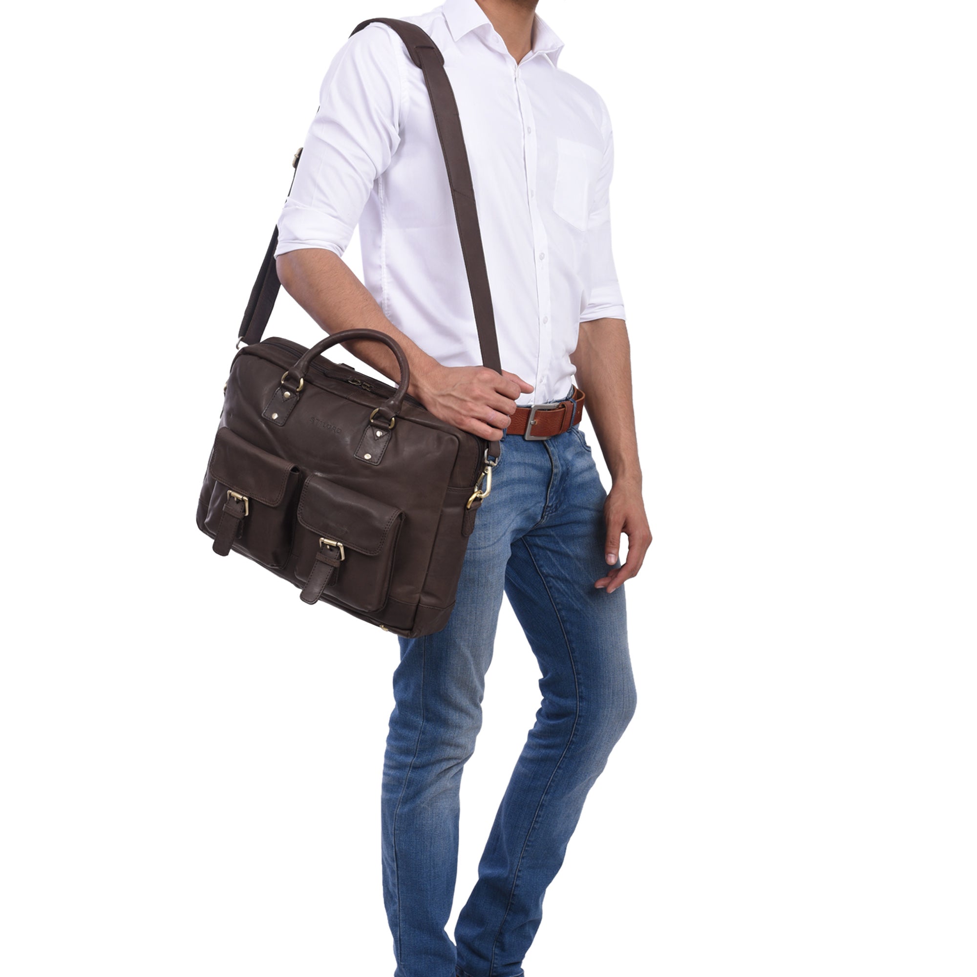 Umhängetasche Leder dunkel-braun