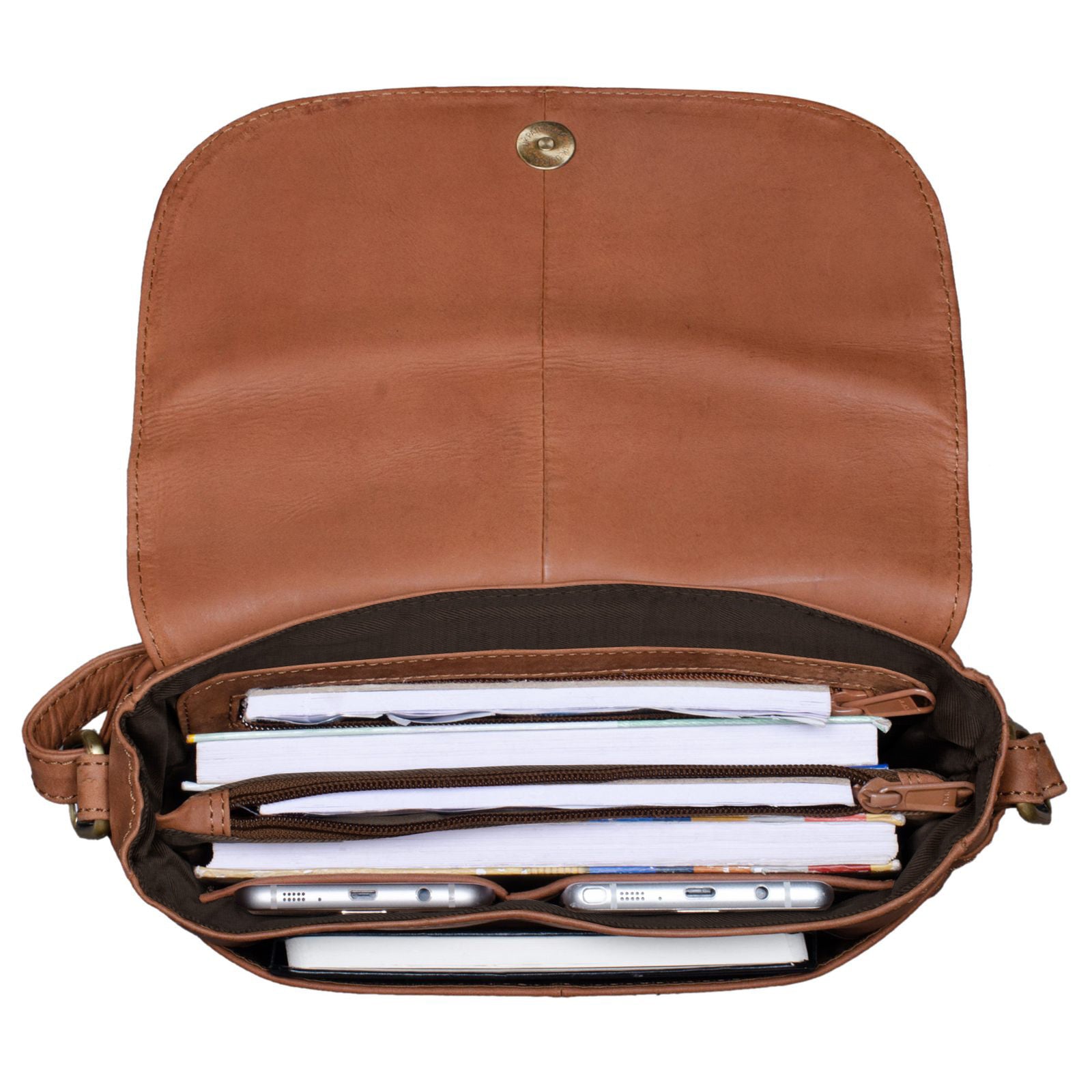 Damen Handtasche Echtleder braun