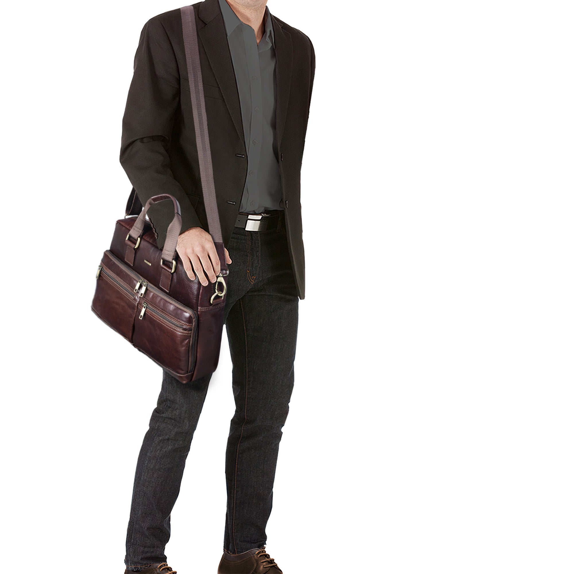 Elegante Aktentasche Herren Damen Leder