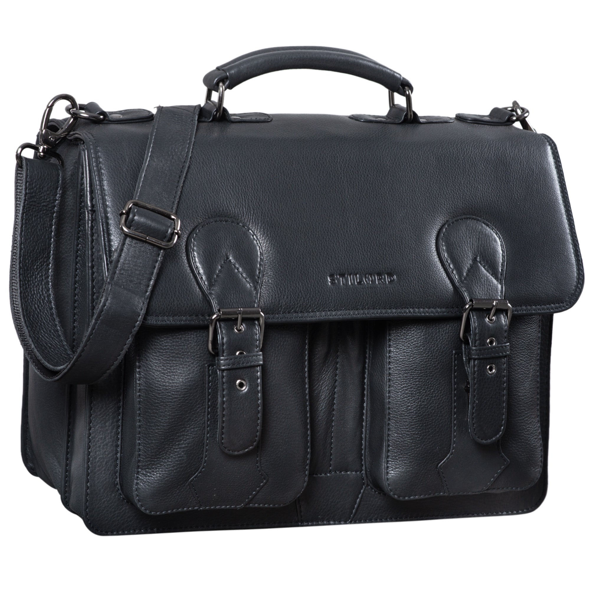 Schwarze Ledertasche Herren