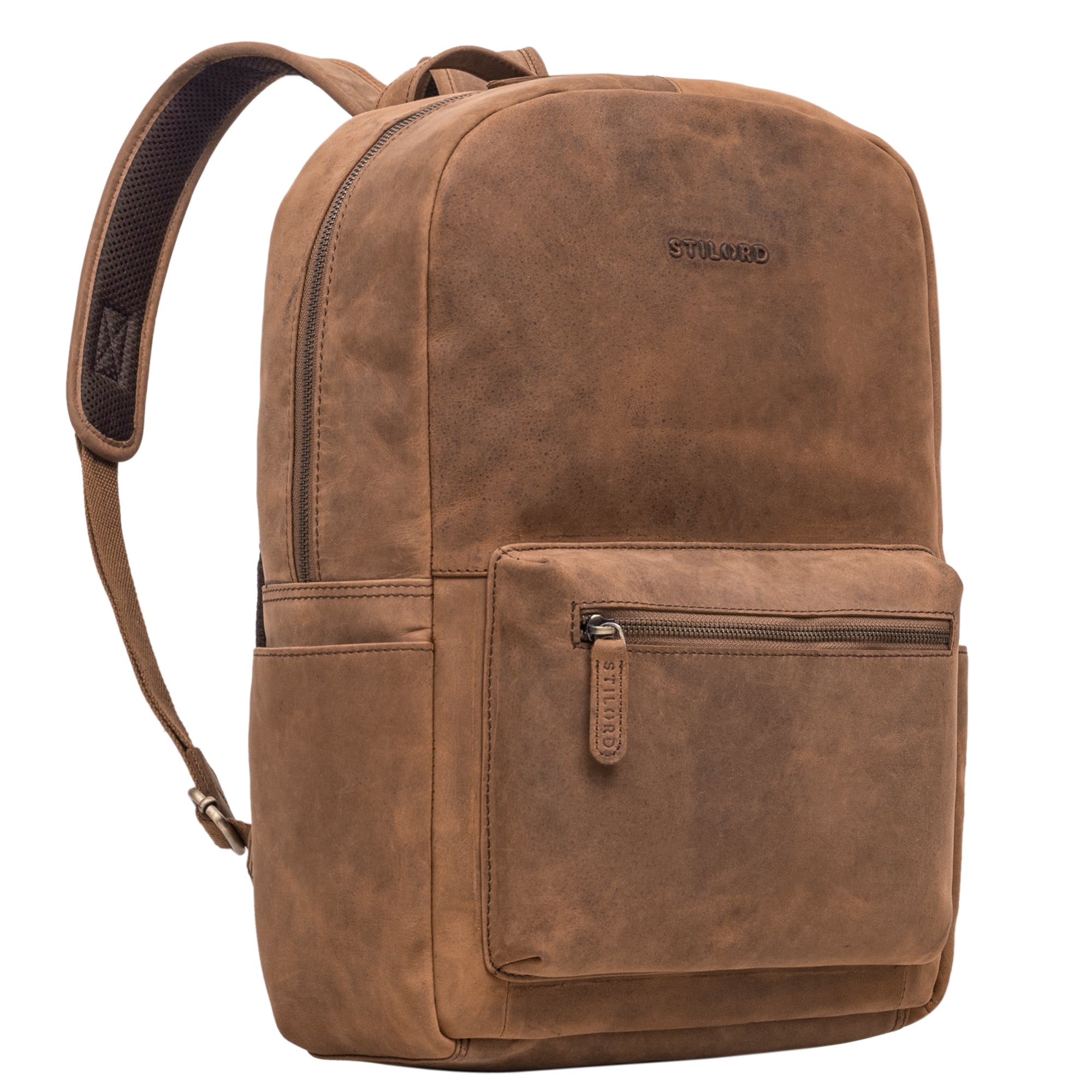 mittelgroßer Lederrucksack Wildleder braun Herren