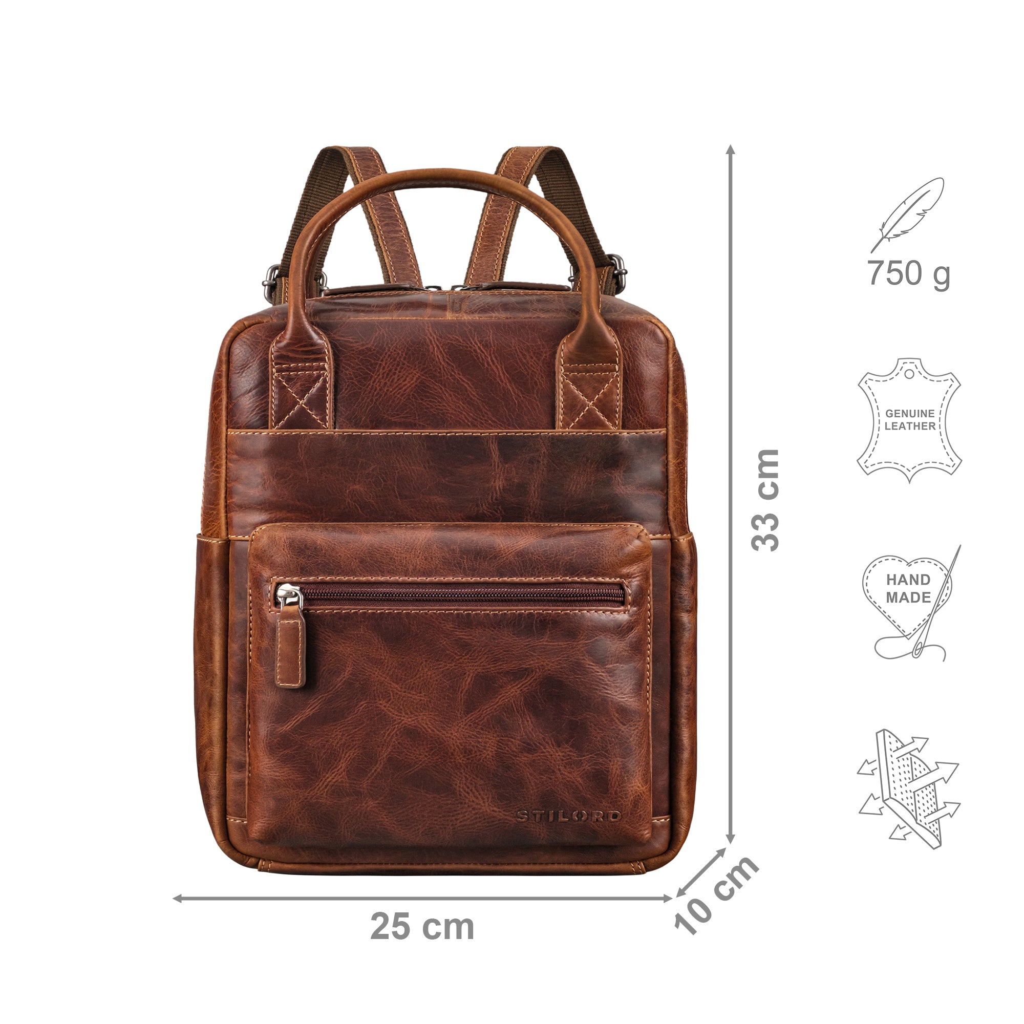 damen rucksack echt leder braun