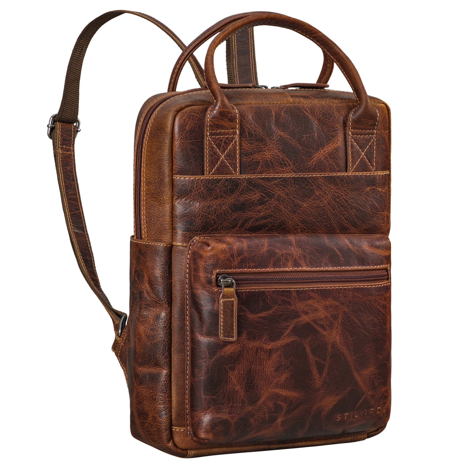 damen rucksack echt leder braun