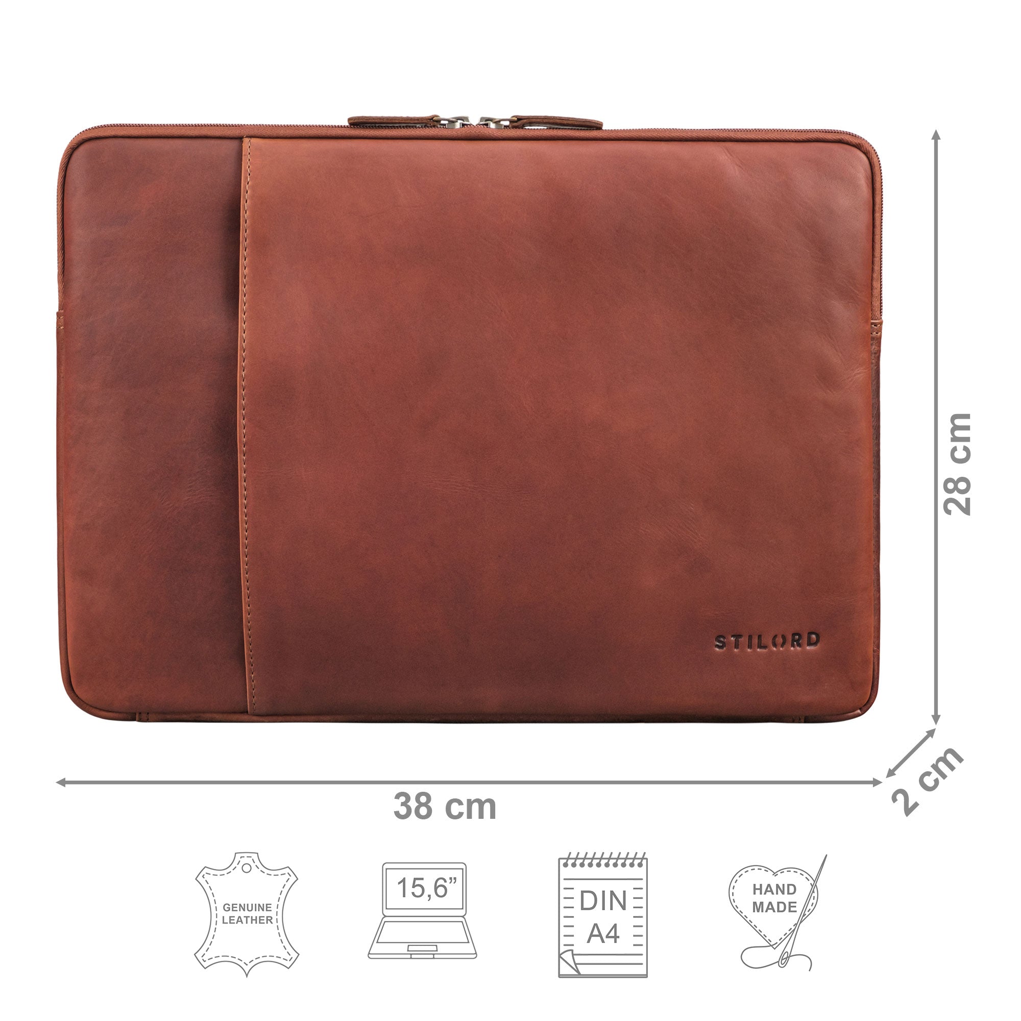 Laptophülle Cognac Braun