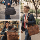 Leder Umhängetasche anti diebstahl braun
