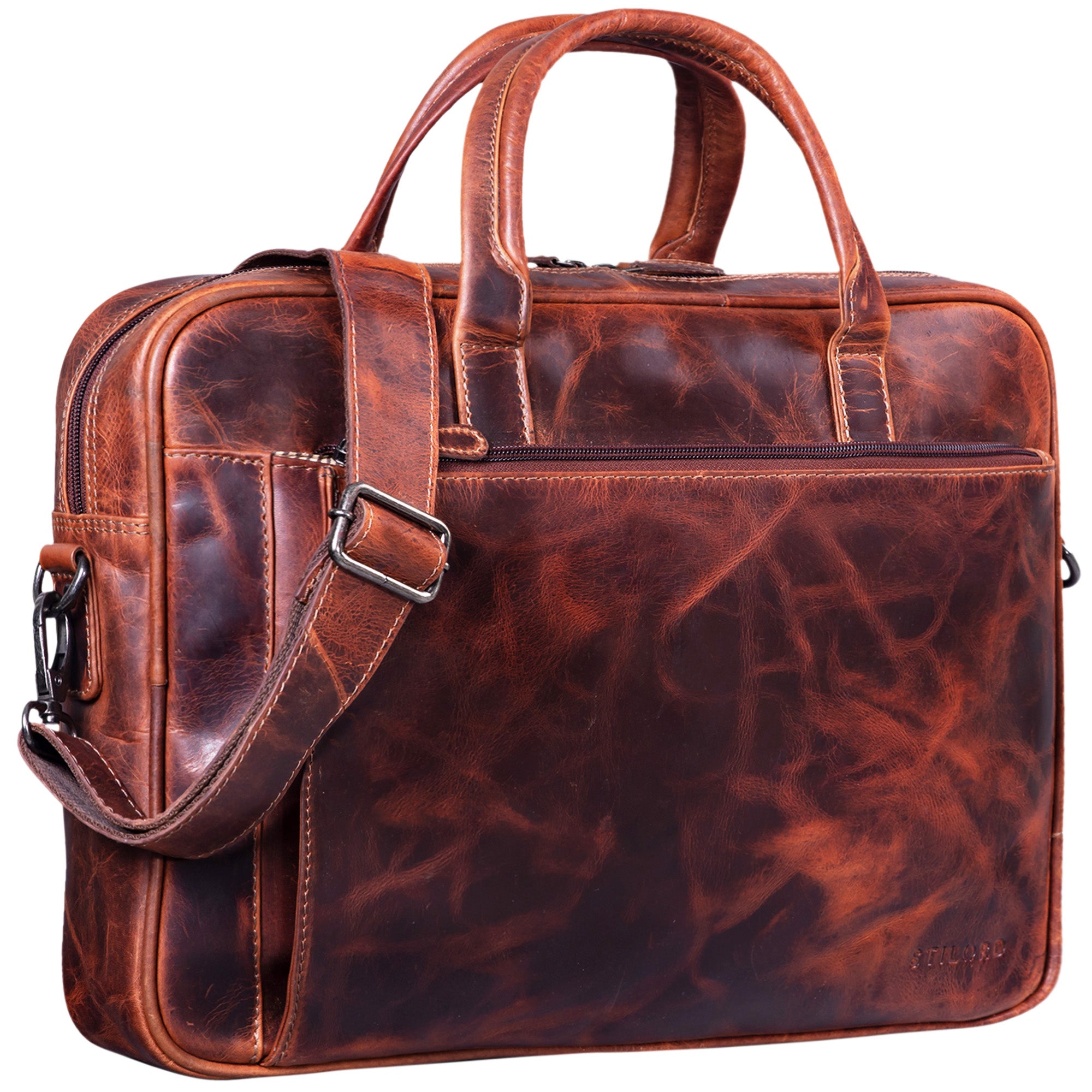 Vintage Businesstasche Leder aufsteckbar