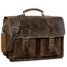 "Jeffrey" Cartable en Cuir Véritable – Grande Sacoche Vintage Porte Document