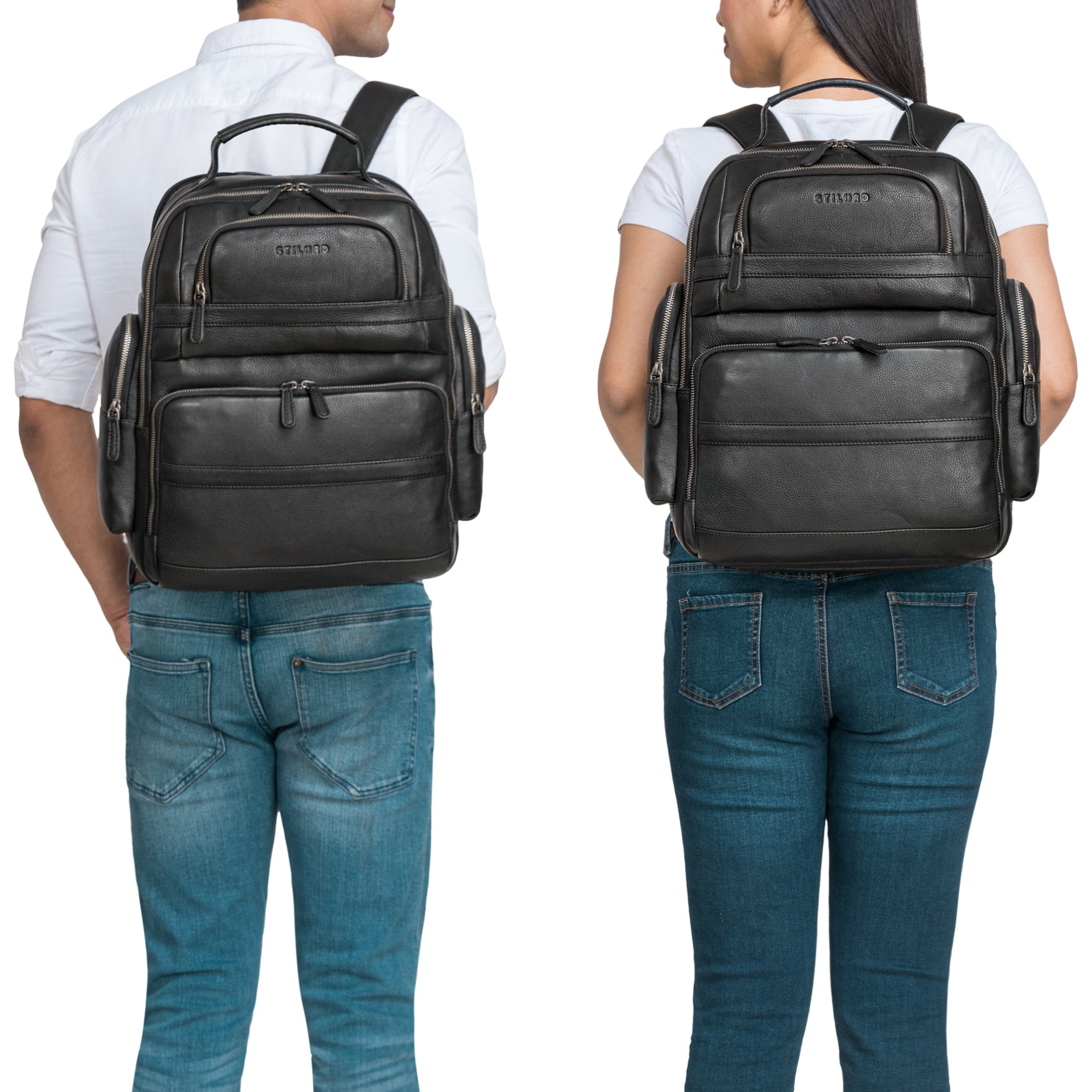 Damen Herren Businessrucksack Echtleder