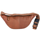 Bauchtasche aus Leder groß Retro elegant Echtleder braun