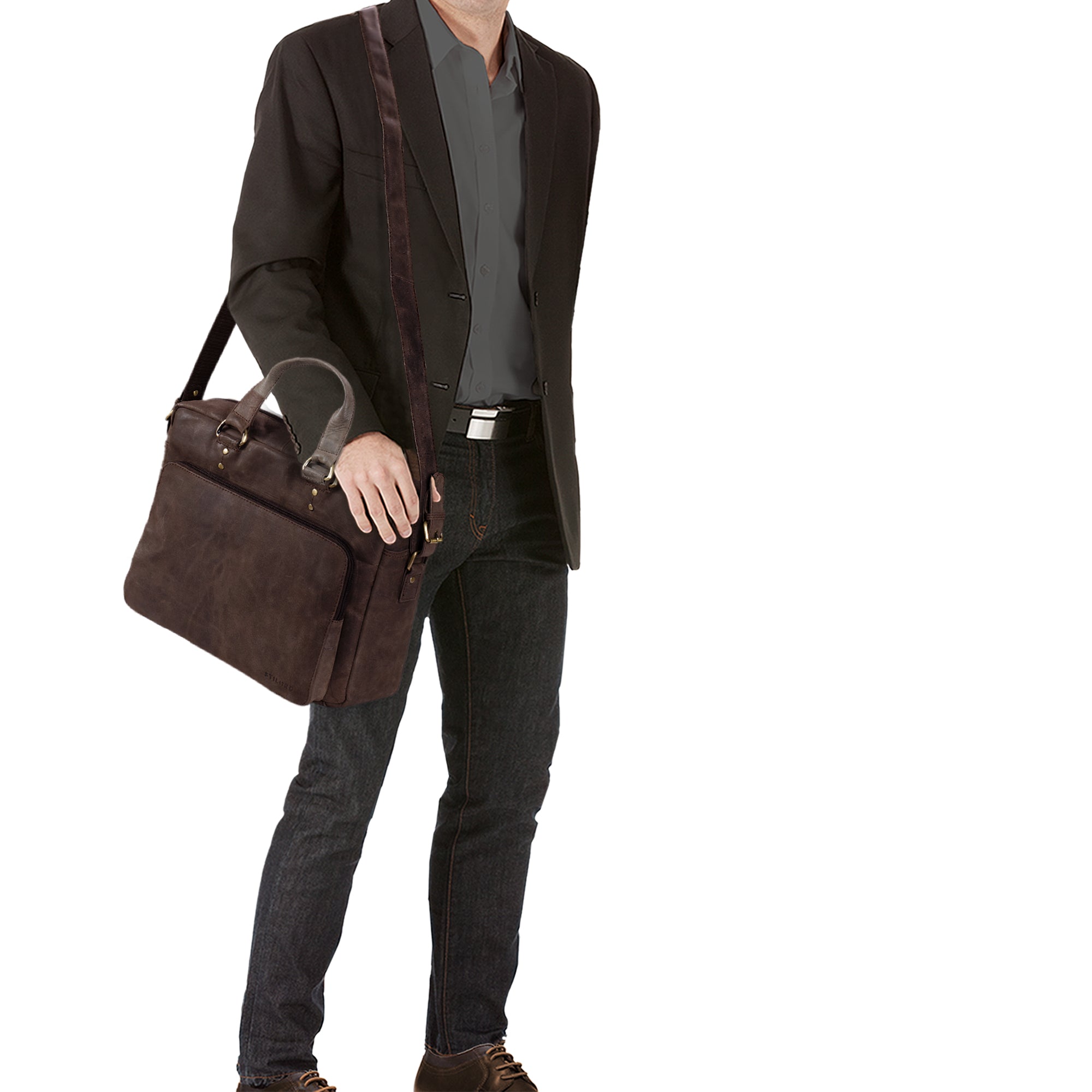 Braune Leder Aktentasche Herren