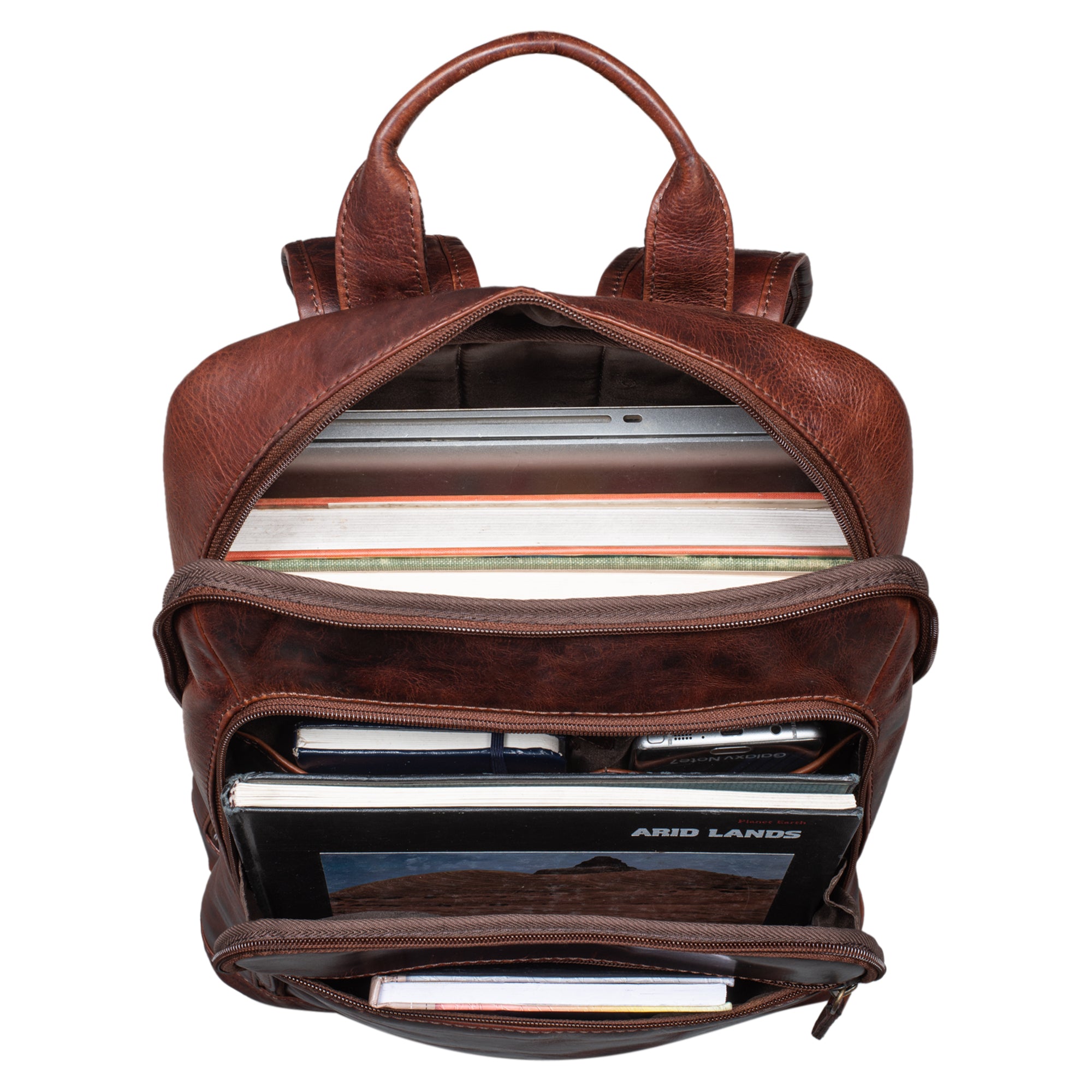 Brauner Business Rucksack Echtleder