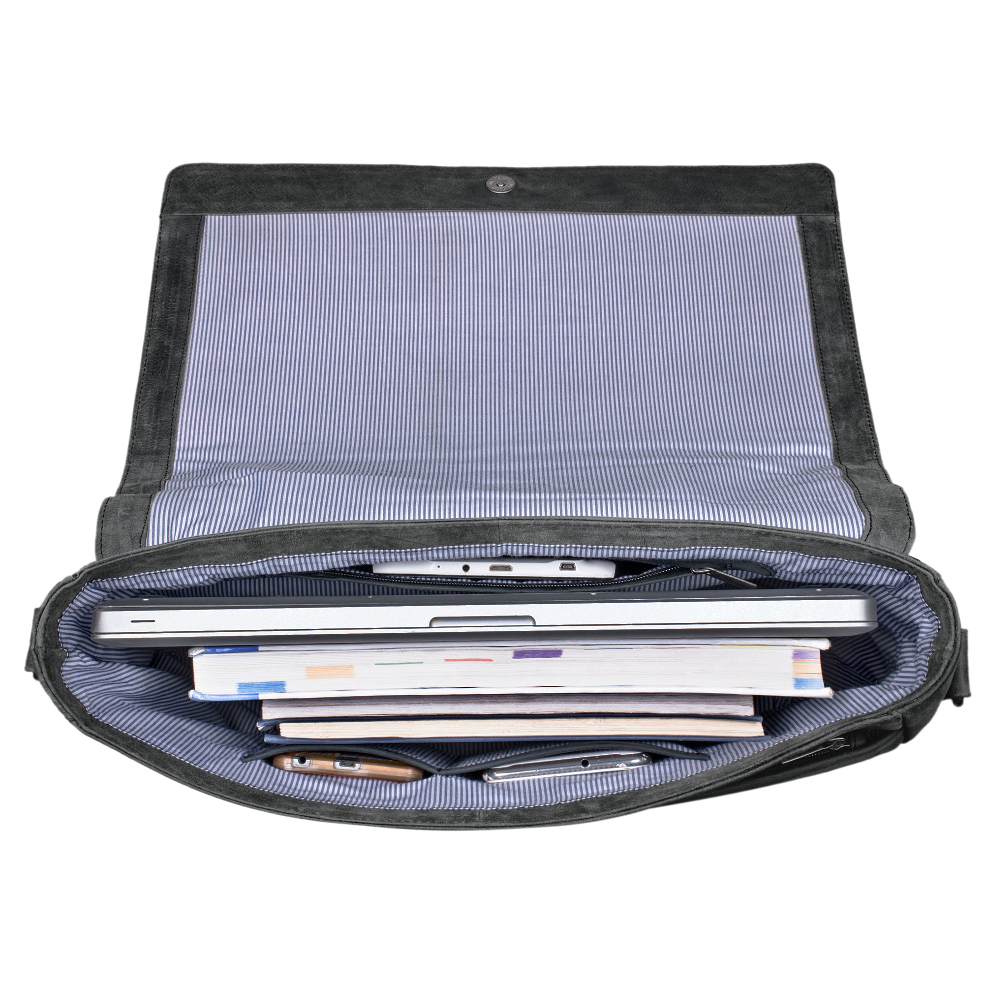 Ledertasche schwarz für Aktentordner