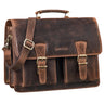"Jeffrey" Cartable en Cuir Véritable – Grande Sacoche Vintage Porte Document
