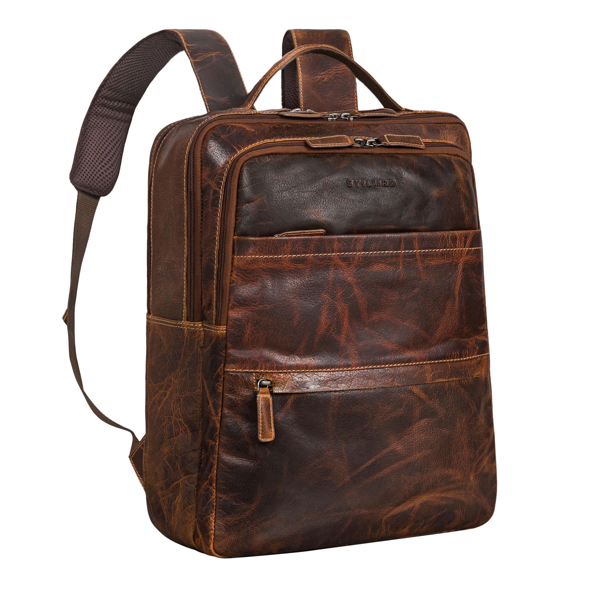 Businessrucksack dunkel-braun Leder Damen