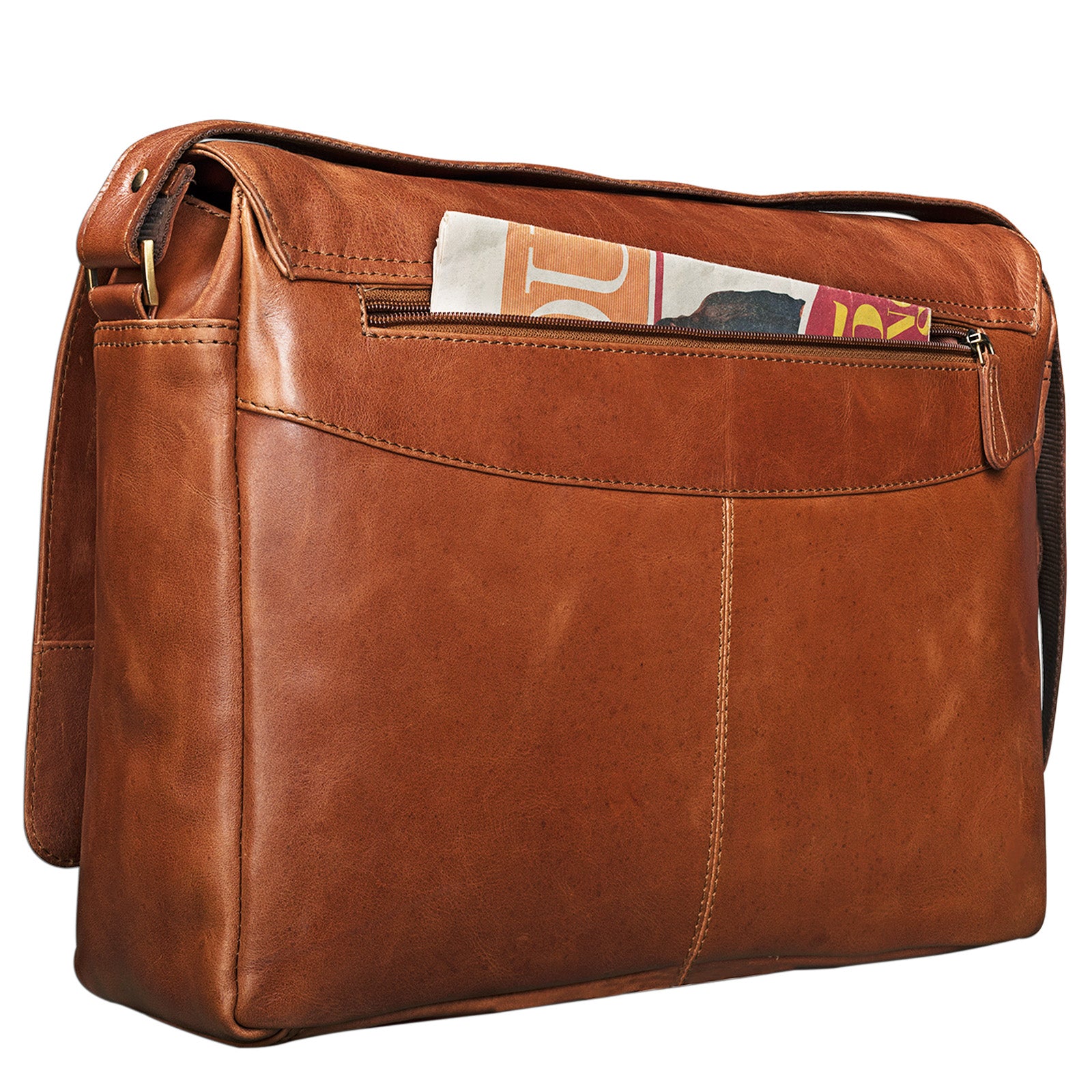 Businesstasche Leder cognac braun