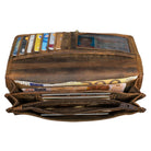 Ledergeldbörse Frauen Querformat RFID