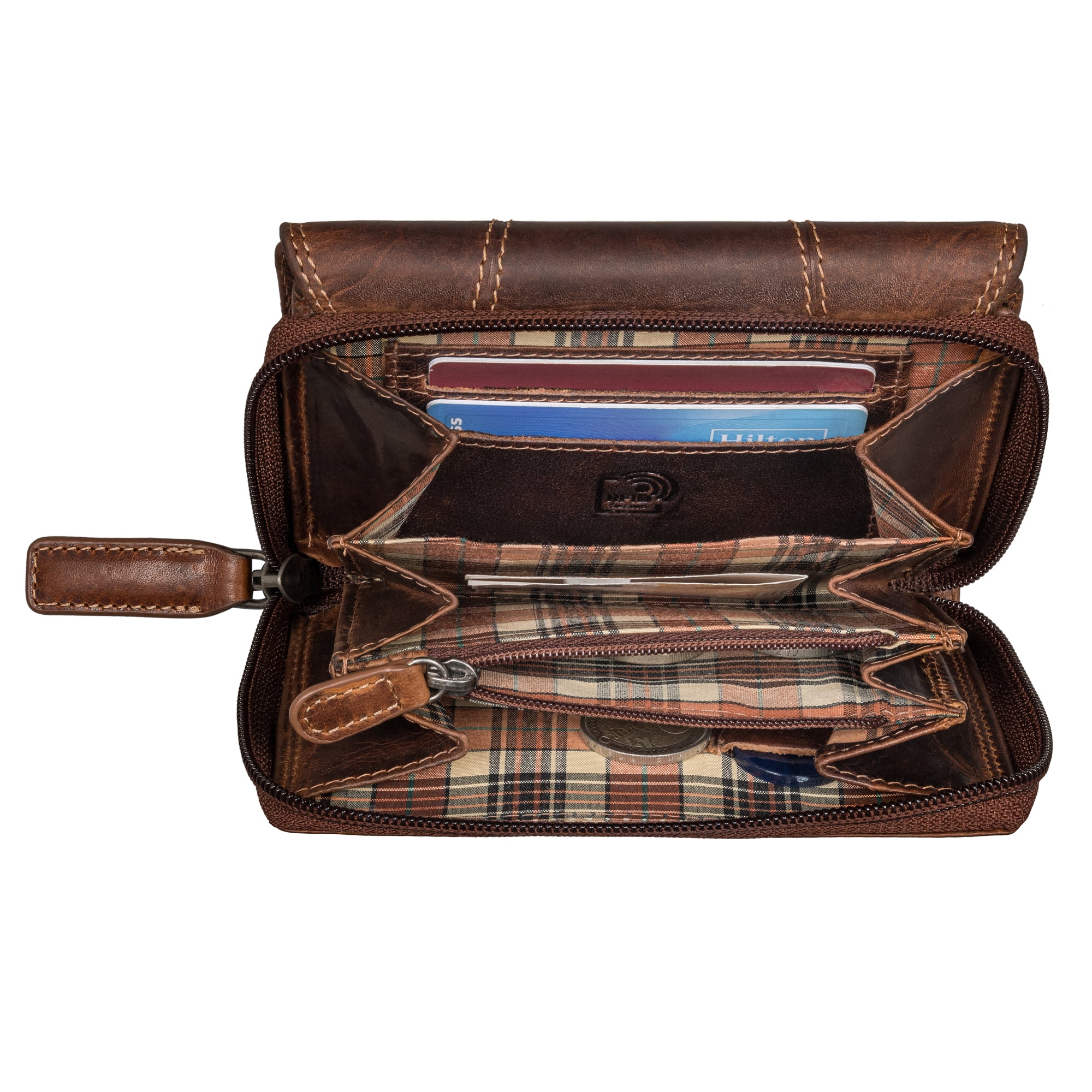 Leder Damen Geldbörse braun