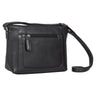 Leder Schultertasche Damen Retro schwarz mittel-groß