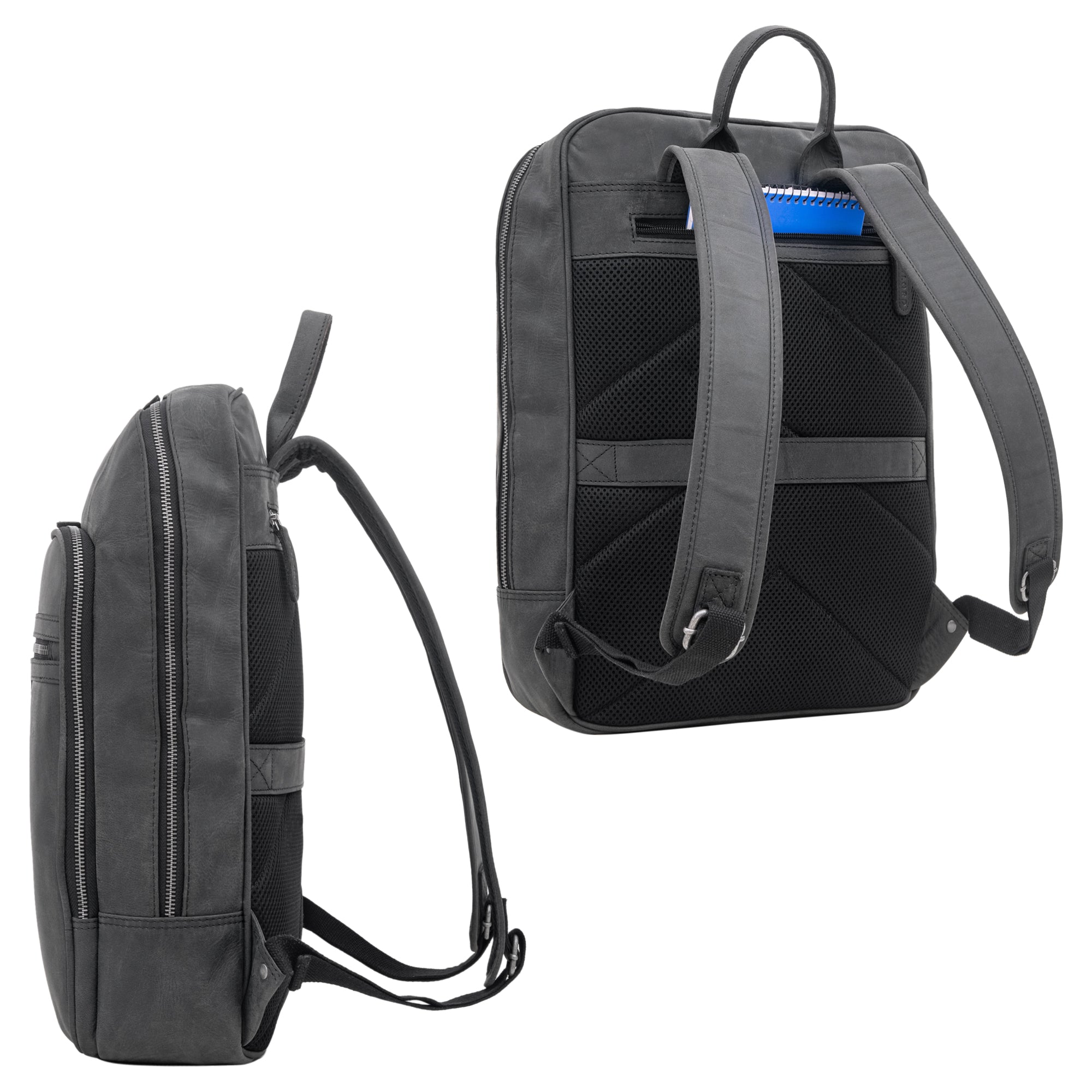 Grauer Lederrucksack Herren