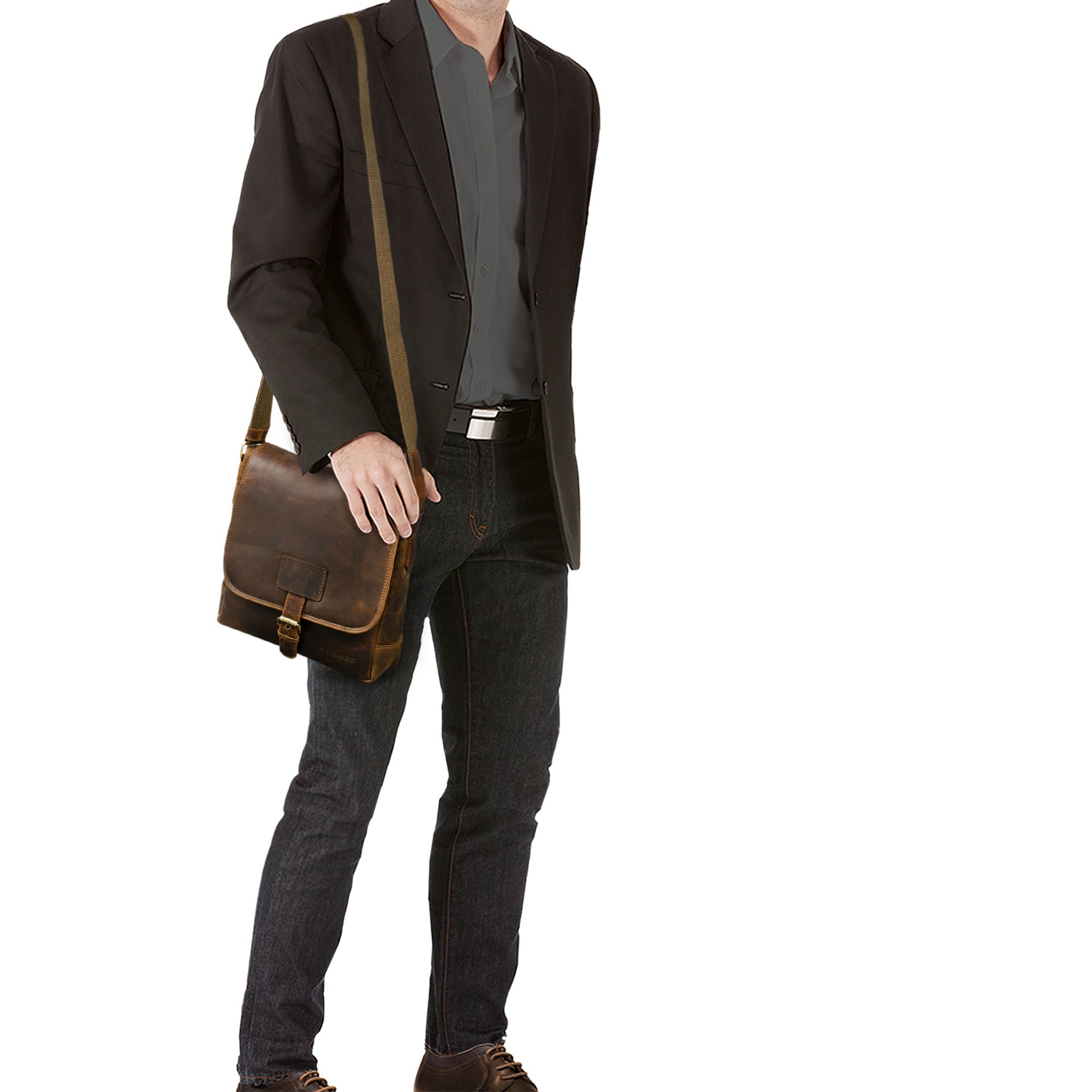 Herrentasche Messenger Bag echtes Leder