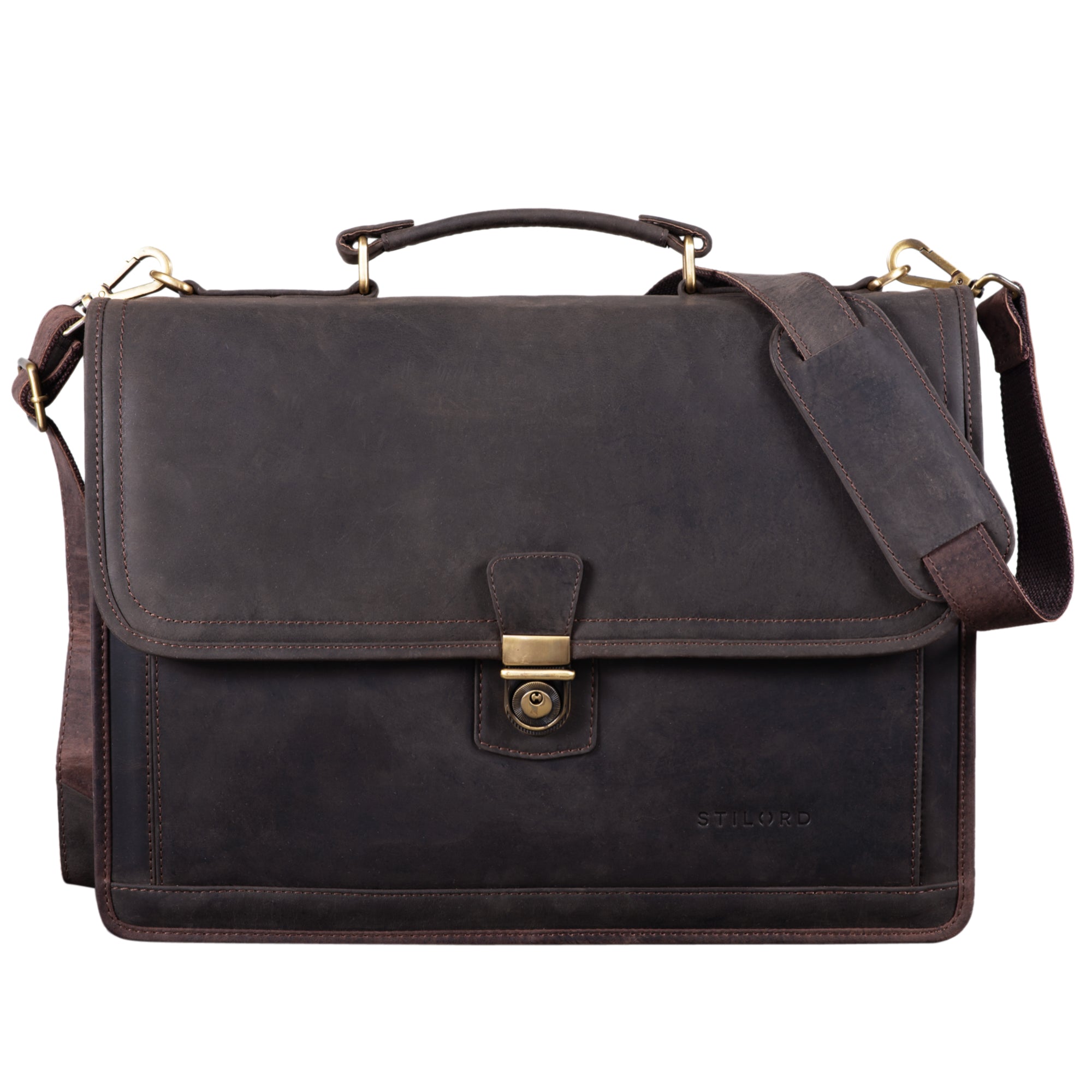 Braune Echtleder Aktentasche für Herren