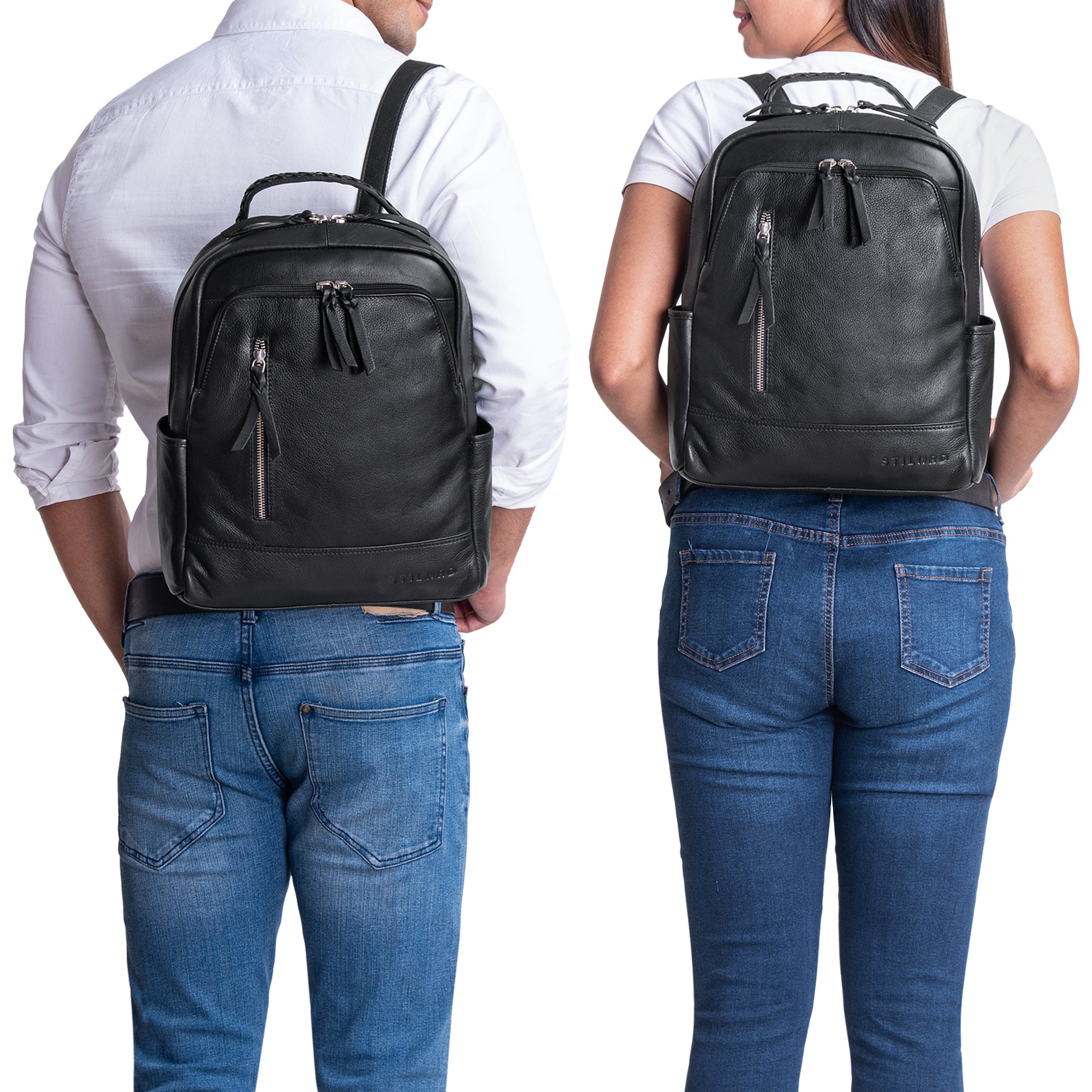 XL Lederrucksack schwarz