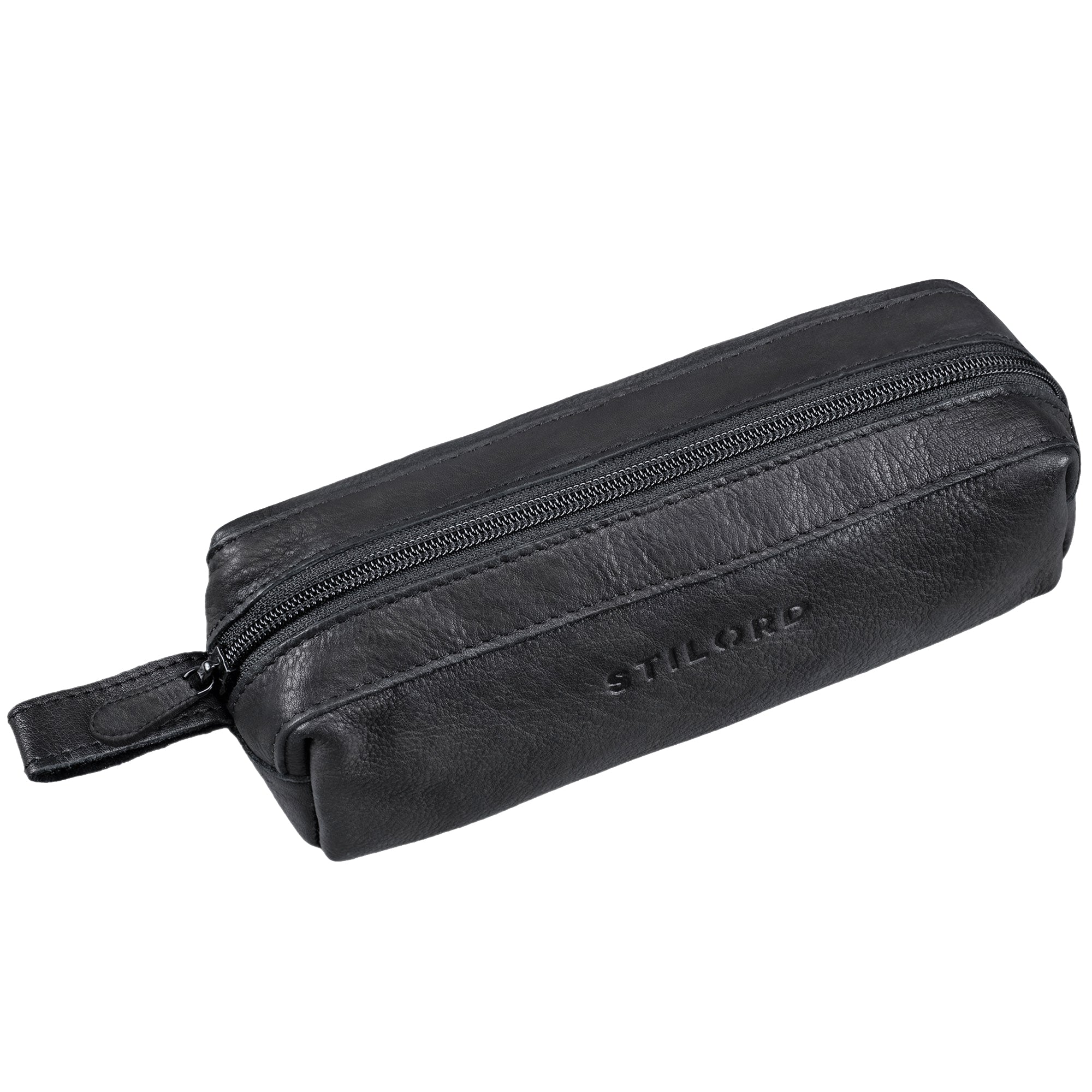 Etui für Stifte Leder schwarz