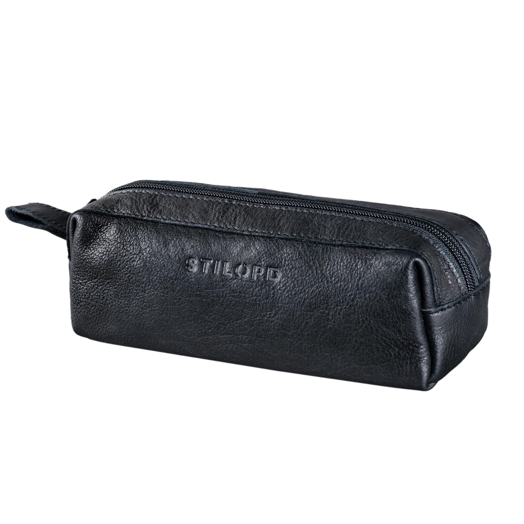 Bleistiftkasten Leder schwarz