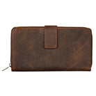 Leder Brieftasche Querformat braun
