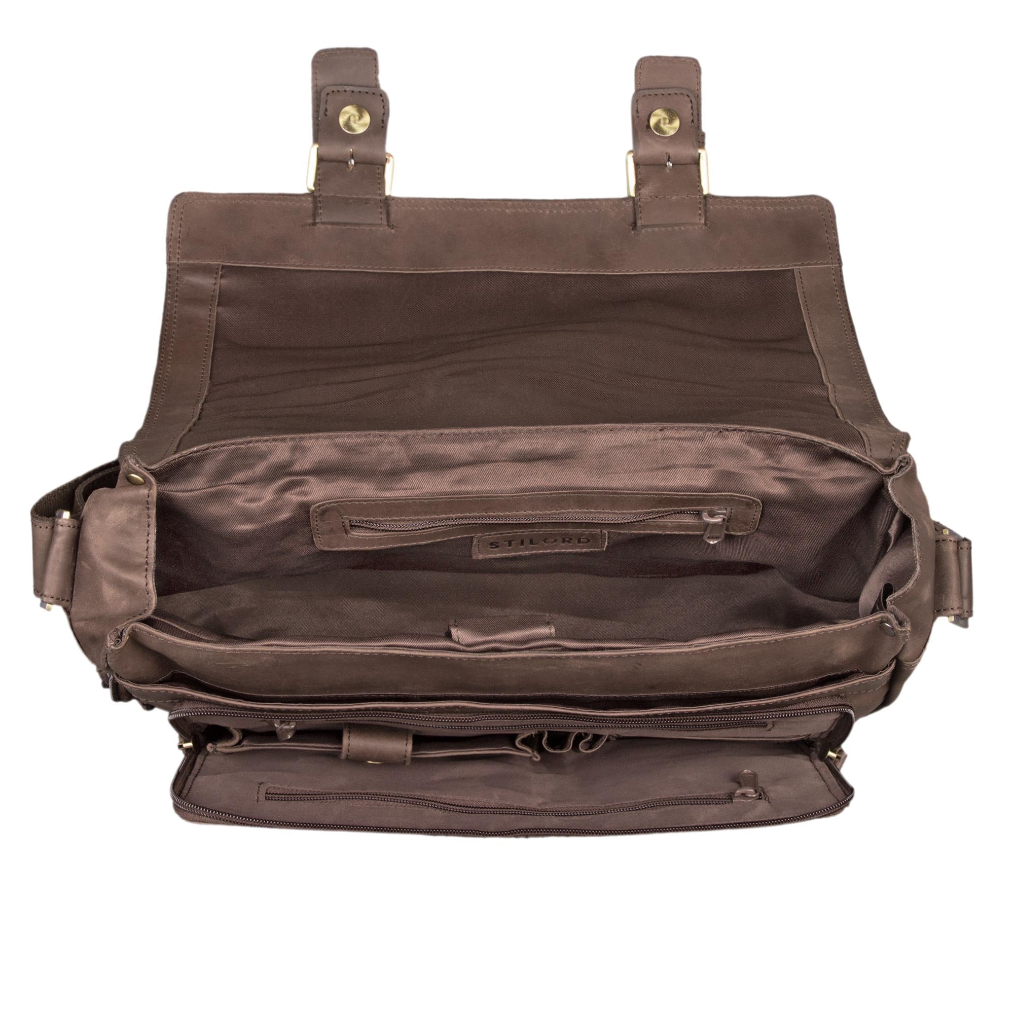 Klassische Lehrertasche Herren Retro dunkelbraun