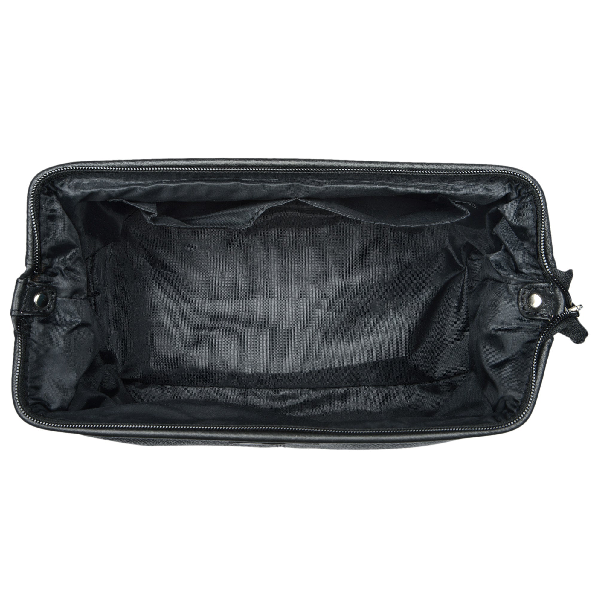 Kulturtasche Leder XL schwarz