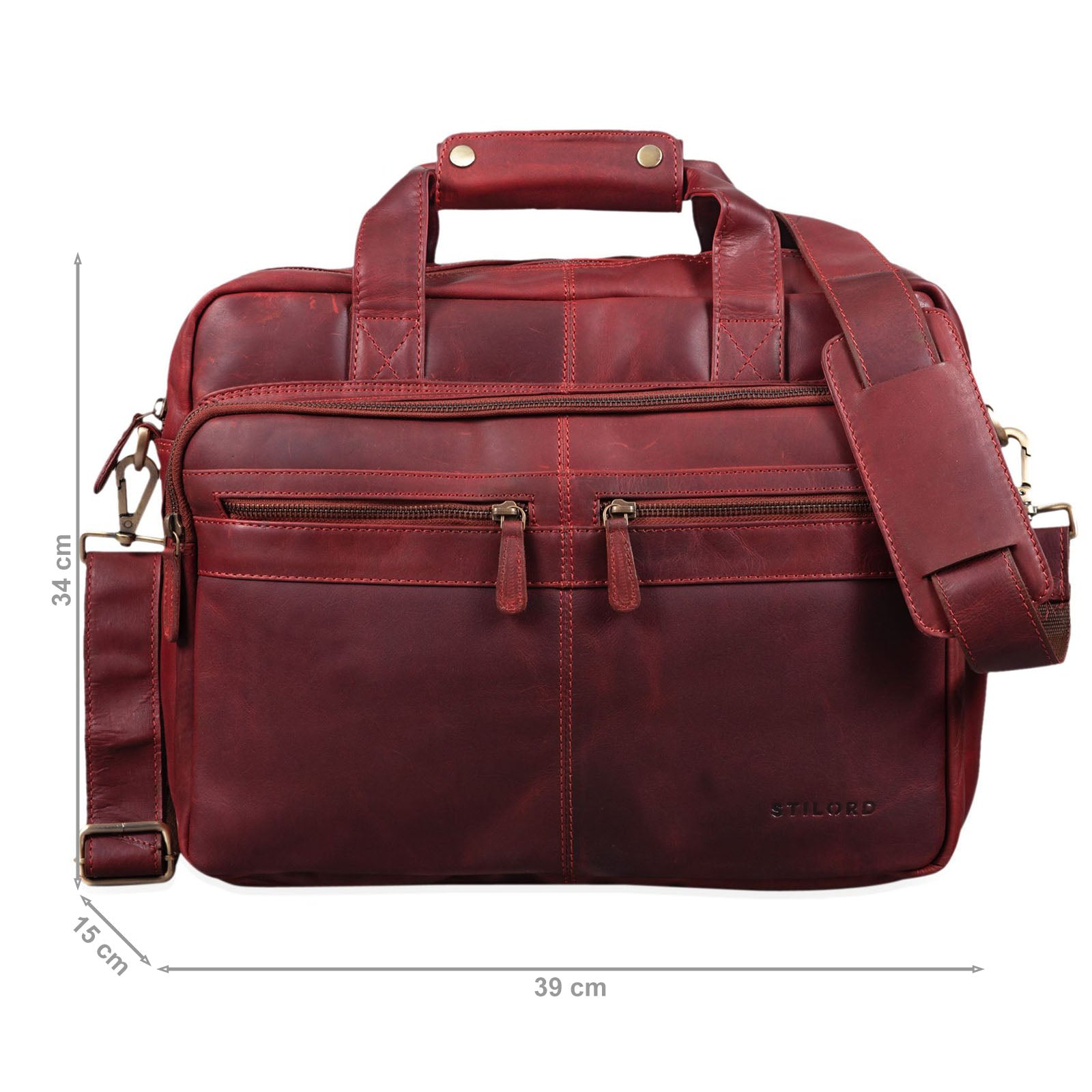 Rote Businesstasche Leder Vintage