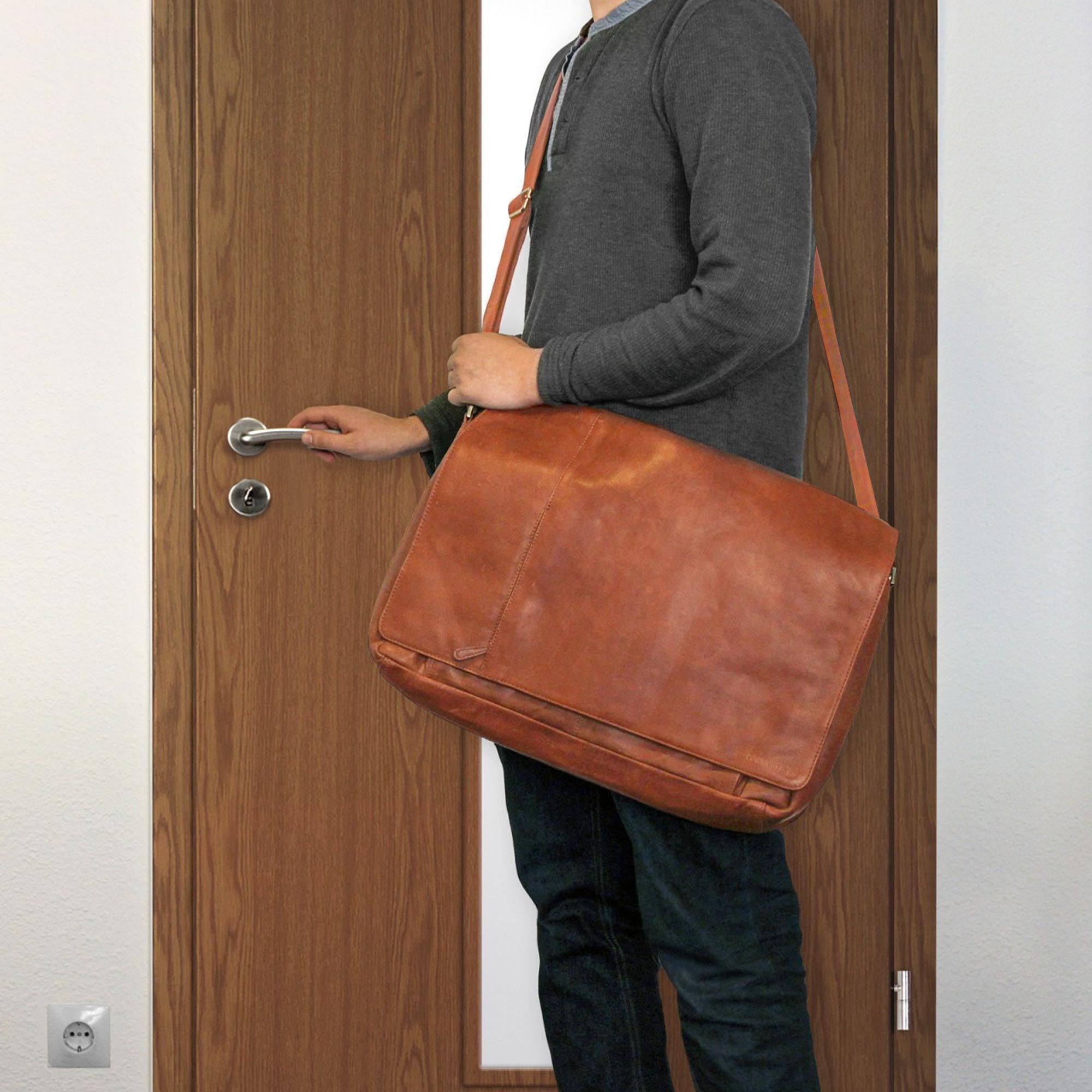 Vintage Ledertasche für 17 Zoll Laptops