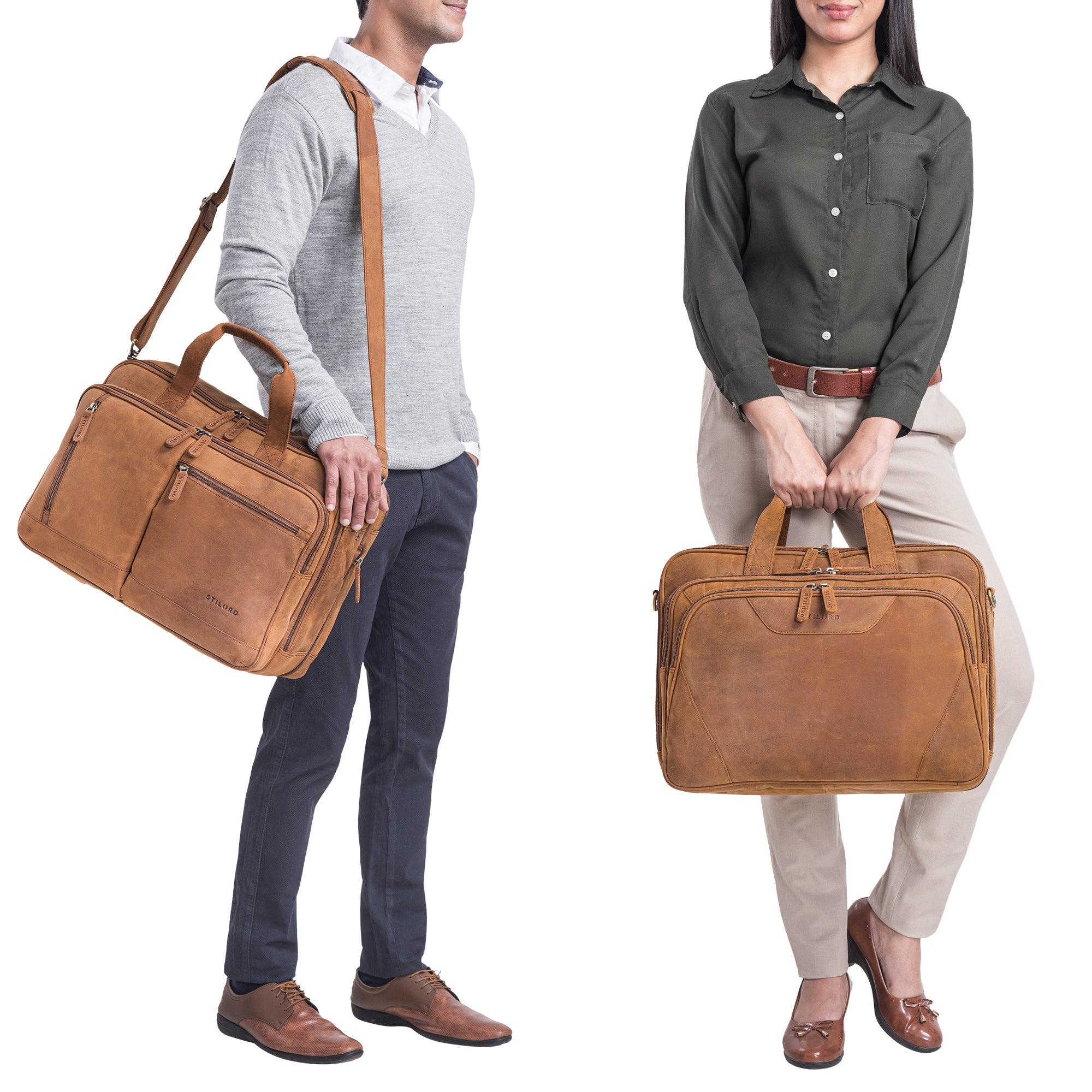 schicke Büro Ledertasche zum Umhängen groß