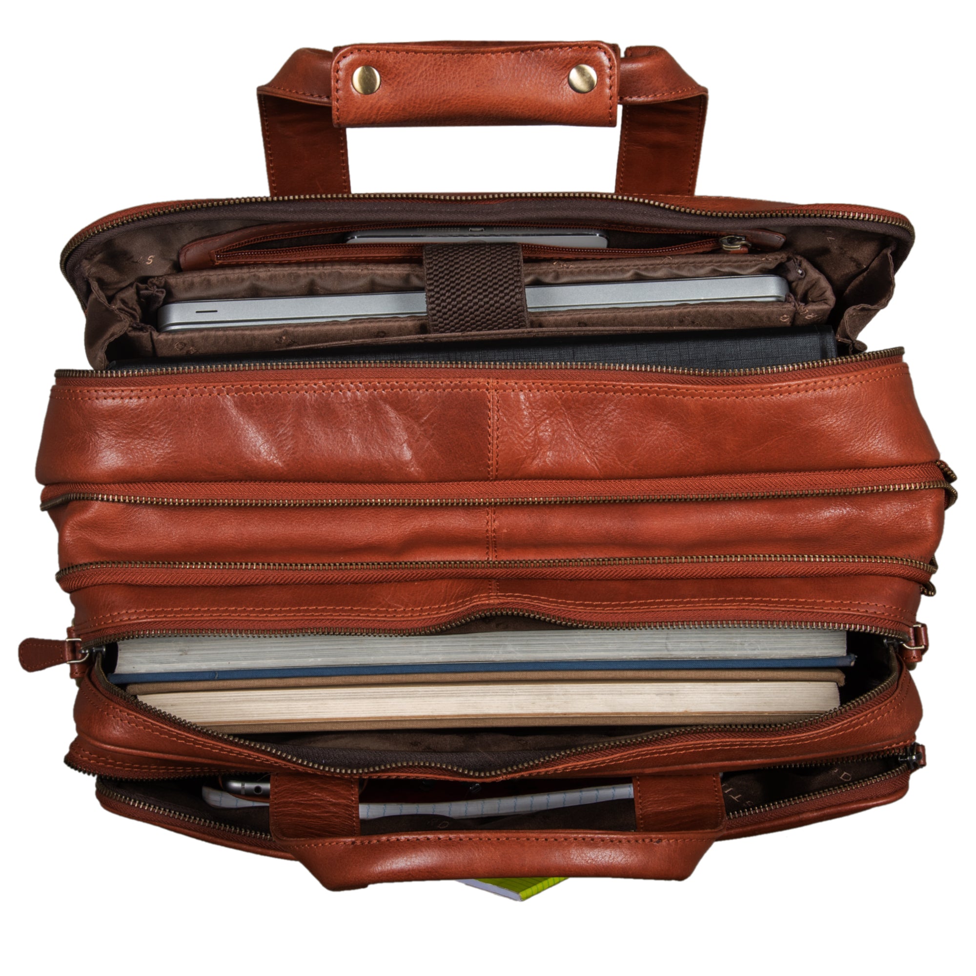Erweiterbare Bürotasche Leder