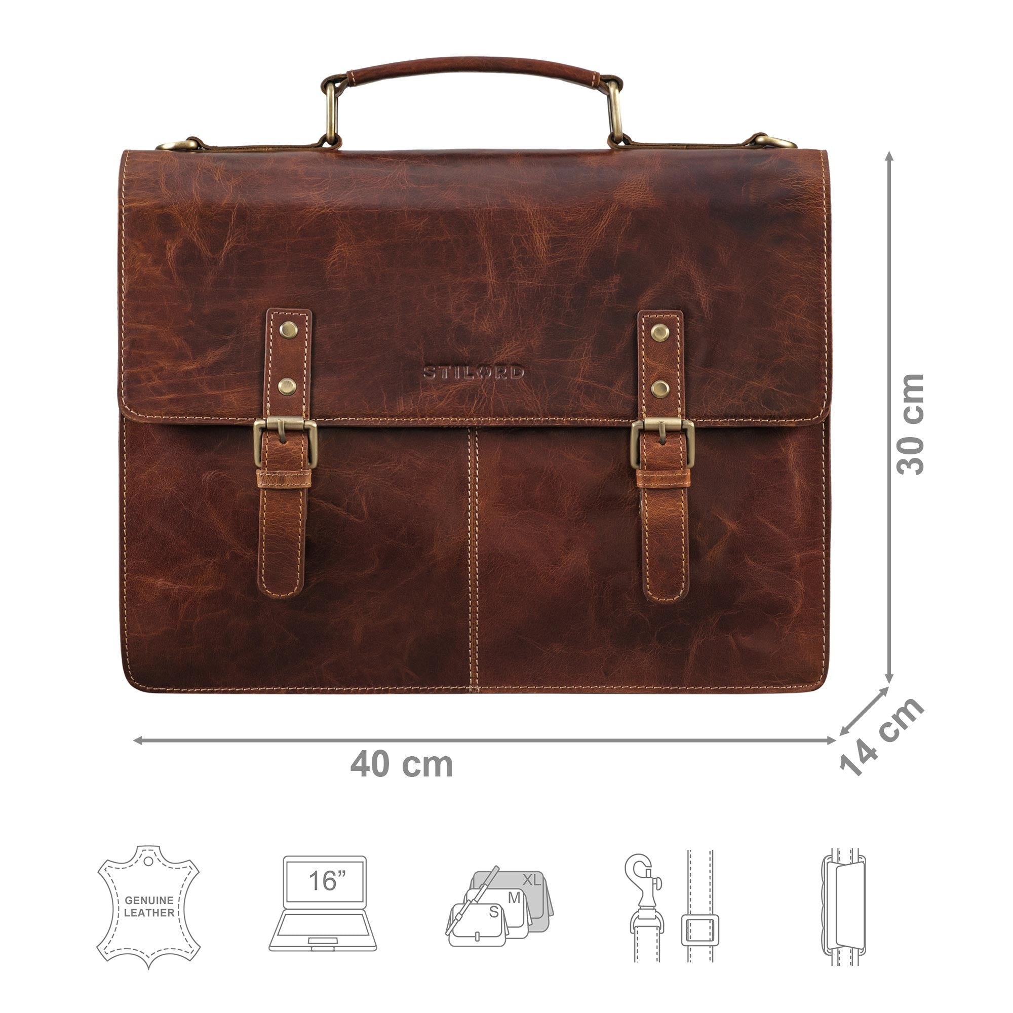 Große Schultasche für Lehrer in braun