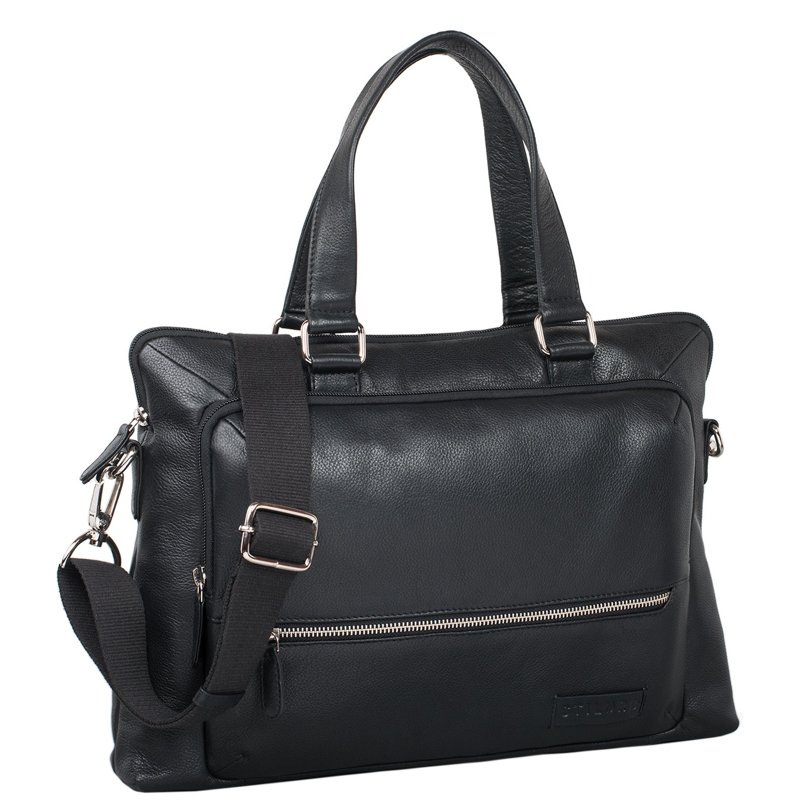 Henkel Handtasche Leder Arbeit Büro Freizeit schwarz