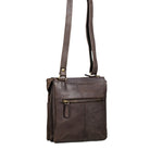 Handtasche dunkelbraun echtes Leder Vintage