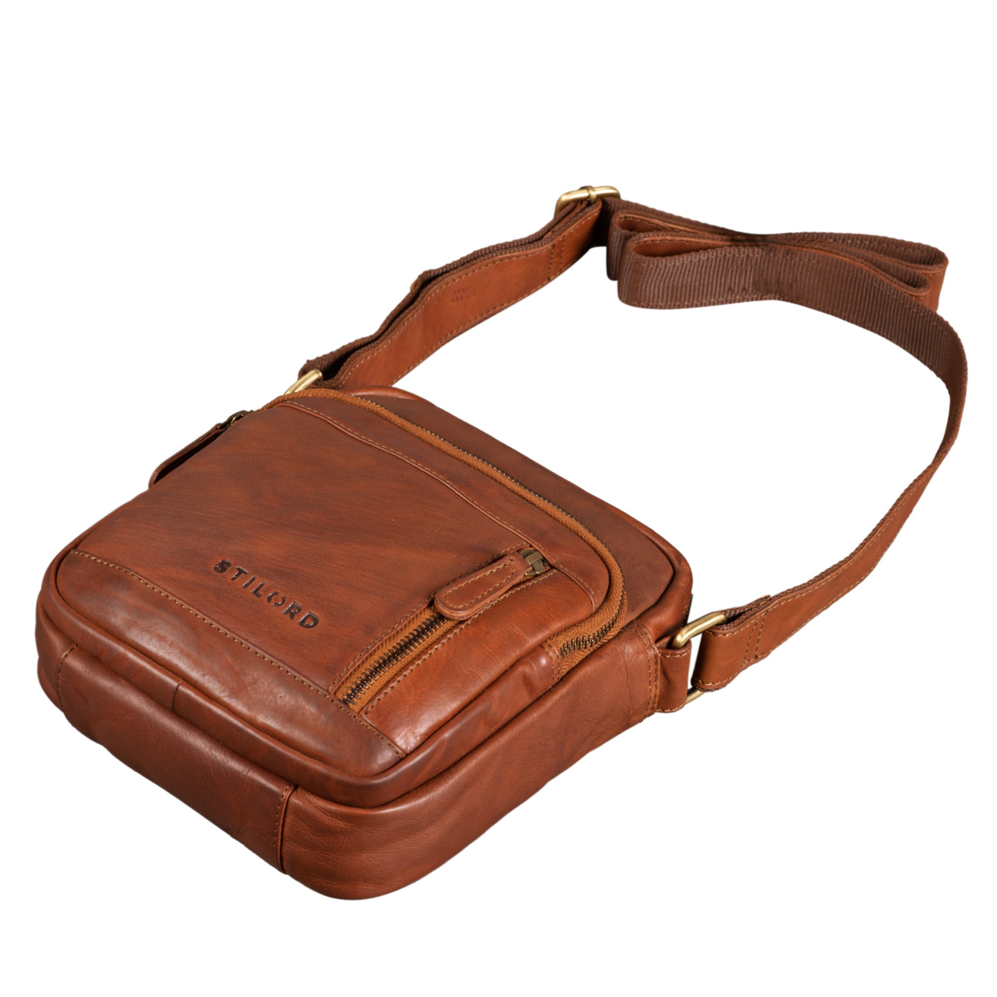 Leder Crossbody Bag braun