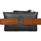 Abendtasche schwarz Leder 