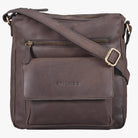 Abendtasche Damen Leder dunkelbraun