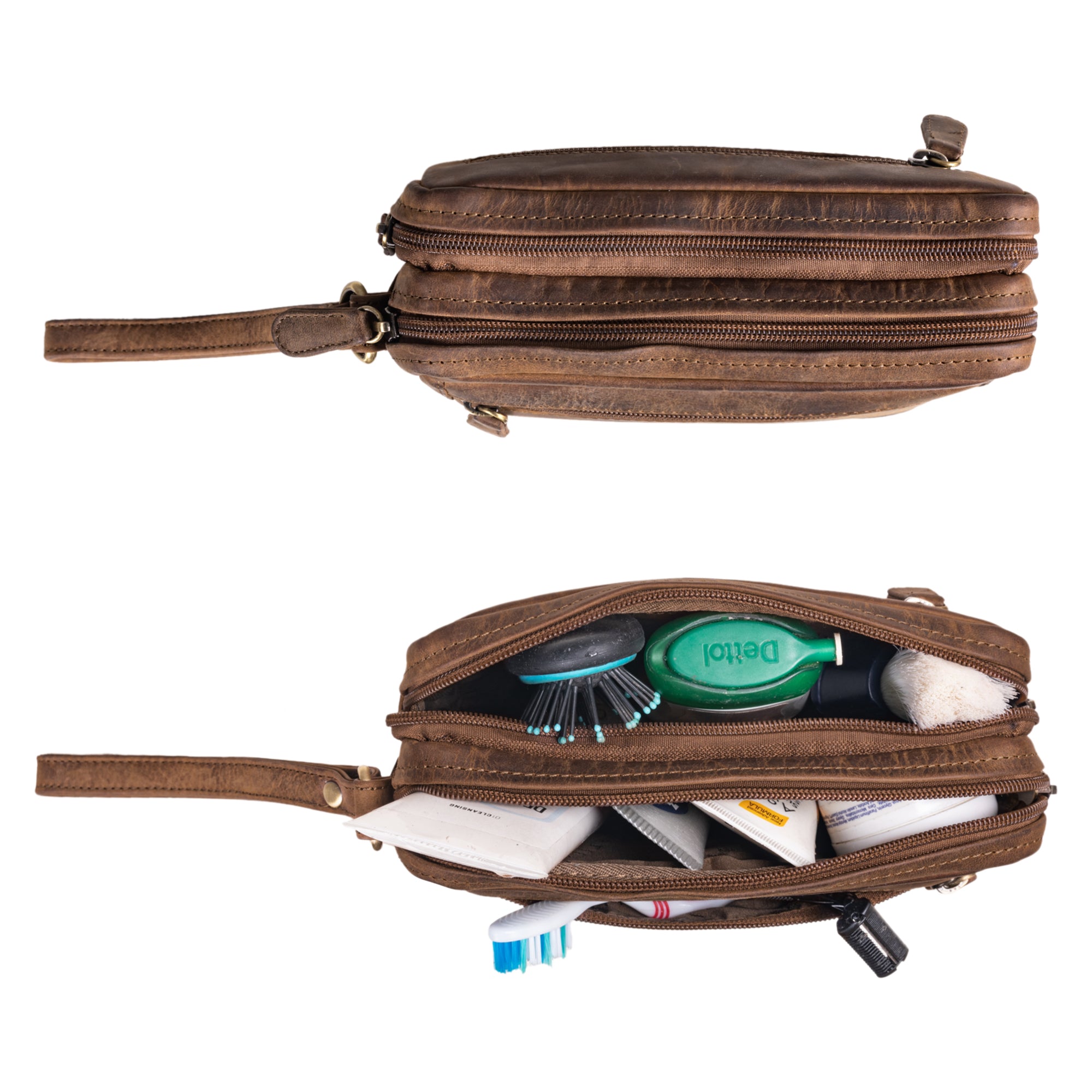 Vintage-Ledertasche Herren klein