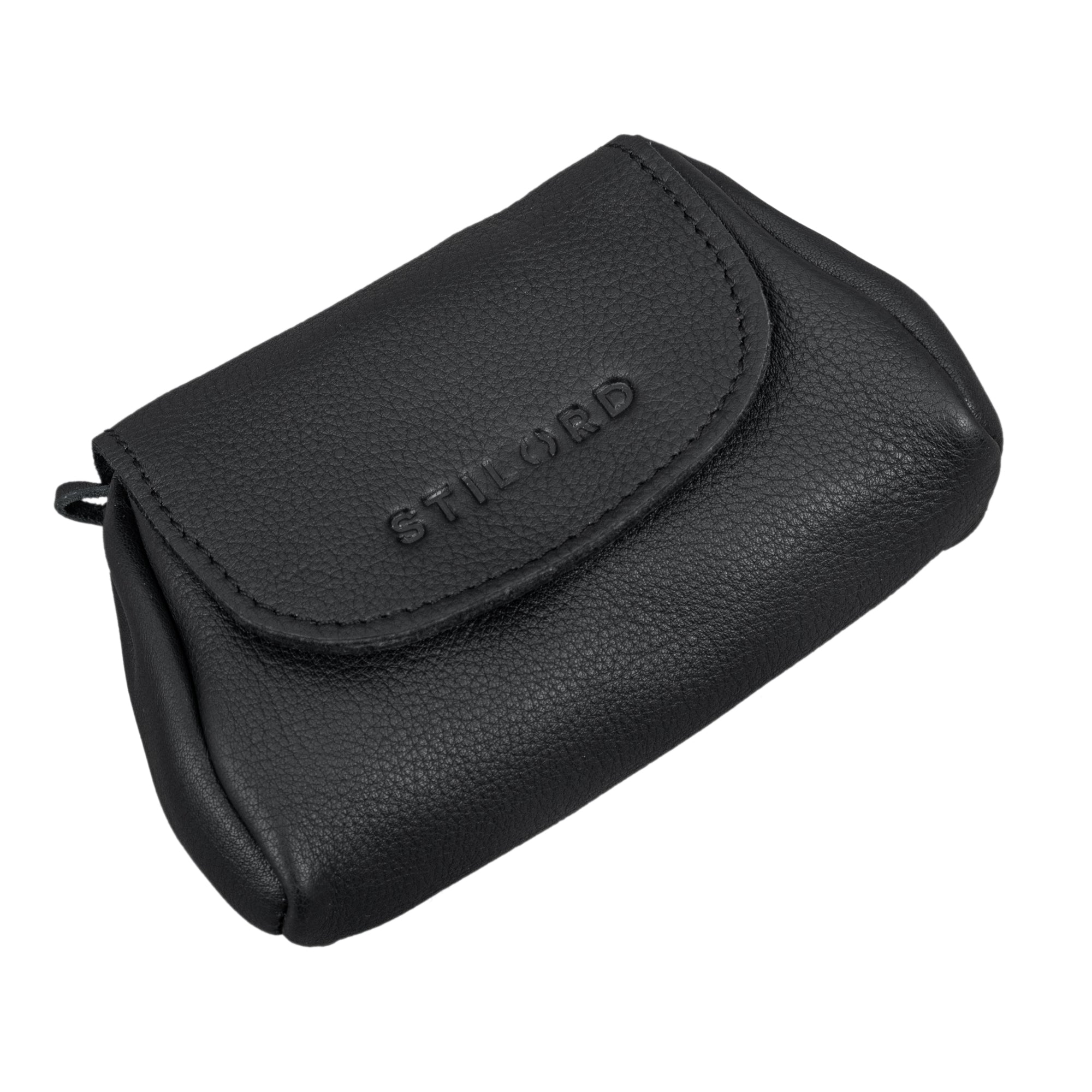 Schwarzes Etui Münzen Kleingeld