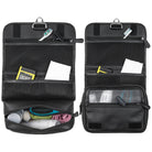 schwarze Leder Badtasche