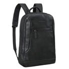 schwarzer Laptoprucksack aus echtem Leder für Arbeit und Büro