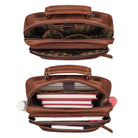 Großer Business Rucksack Leder cognac mit vielen Fächern