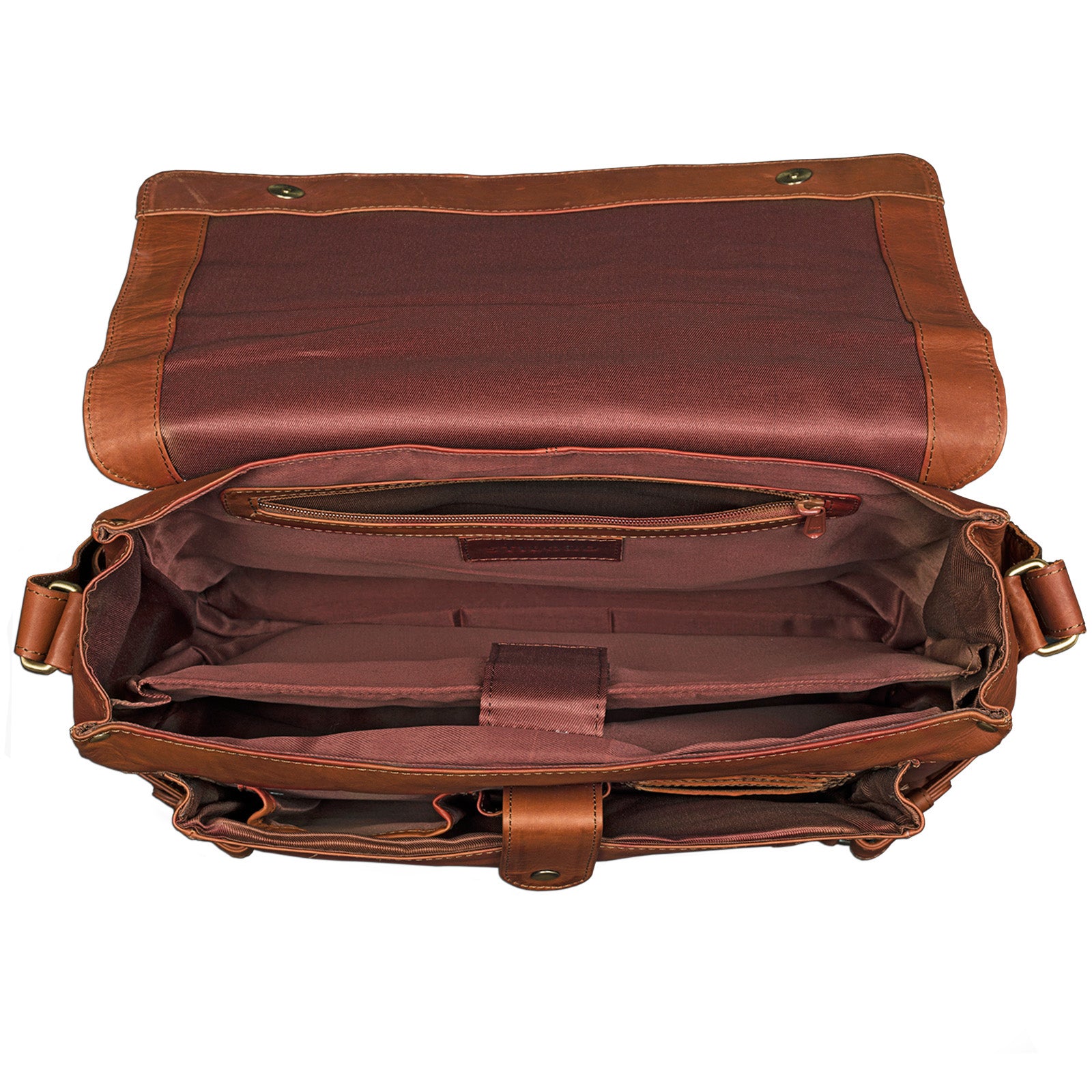 Schultertasche Leder braun