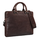 Damen Laptoptasche Leder dunkelbraun